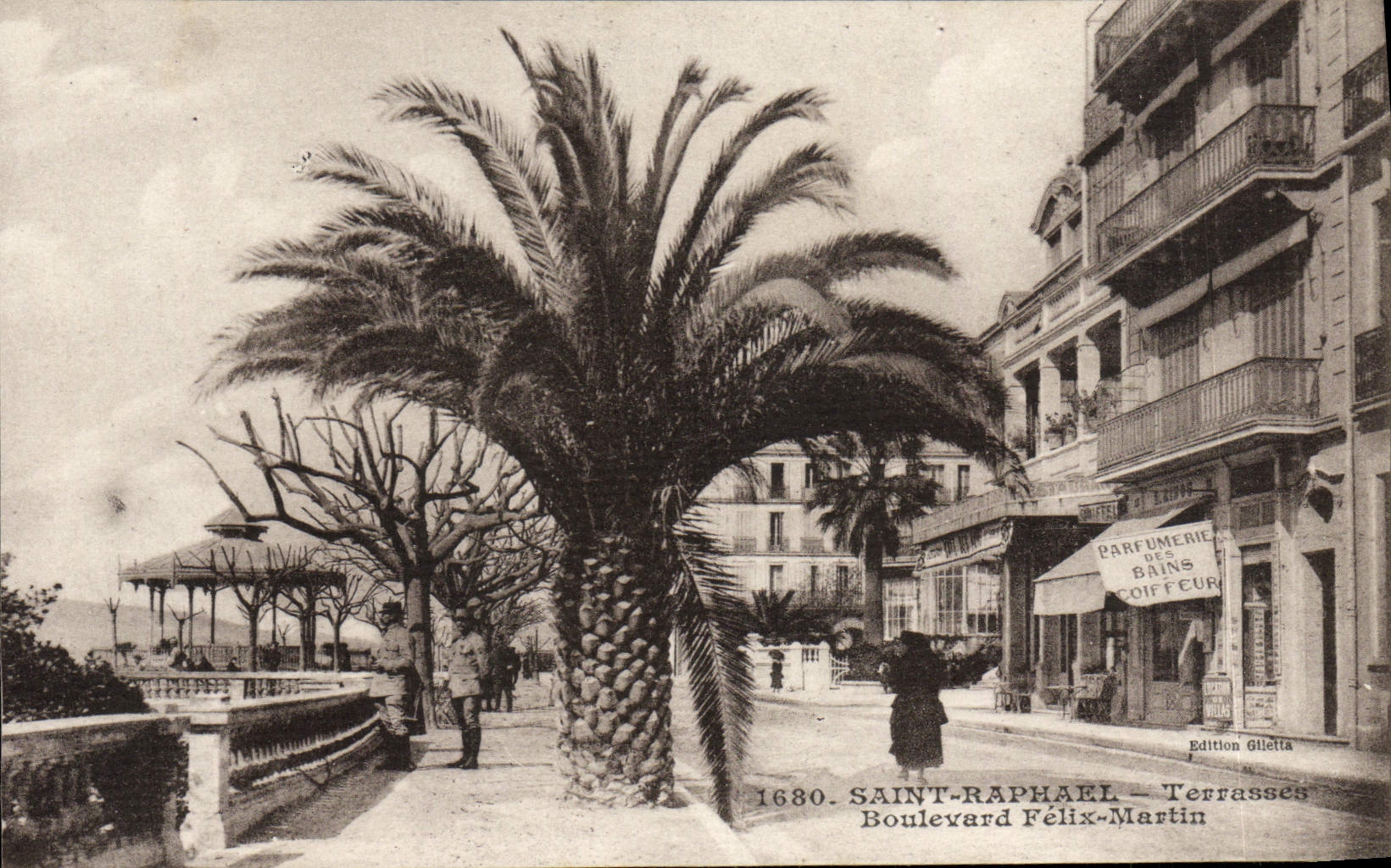 VINTAGE POSTCARD Holy Raphael Terraces Boulevard Felix Martin Hairdresser