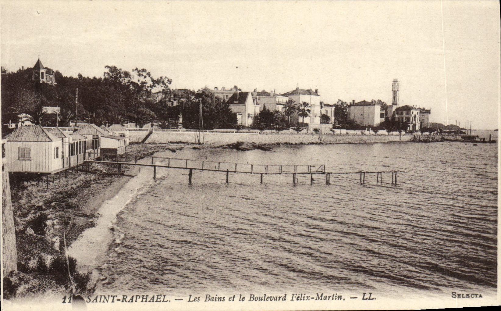 VINTAGE POSTCARD Holy Raphael Les Bains and the Boulevard Felix Martin
