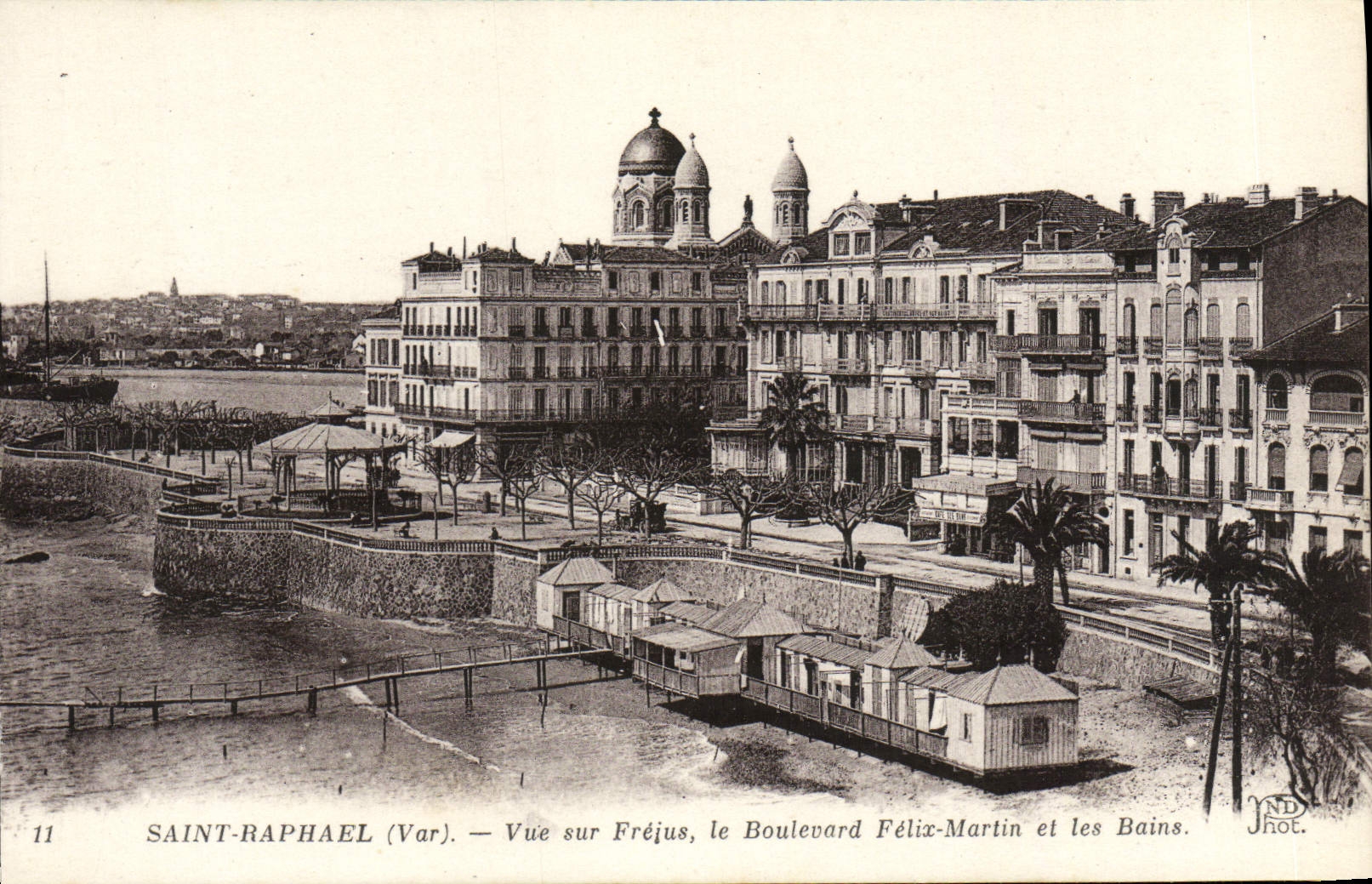 VINTAGE POSTCARD Holy Raphael Seen on Frejus the Boulevard Felix Martin and les Bains