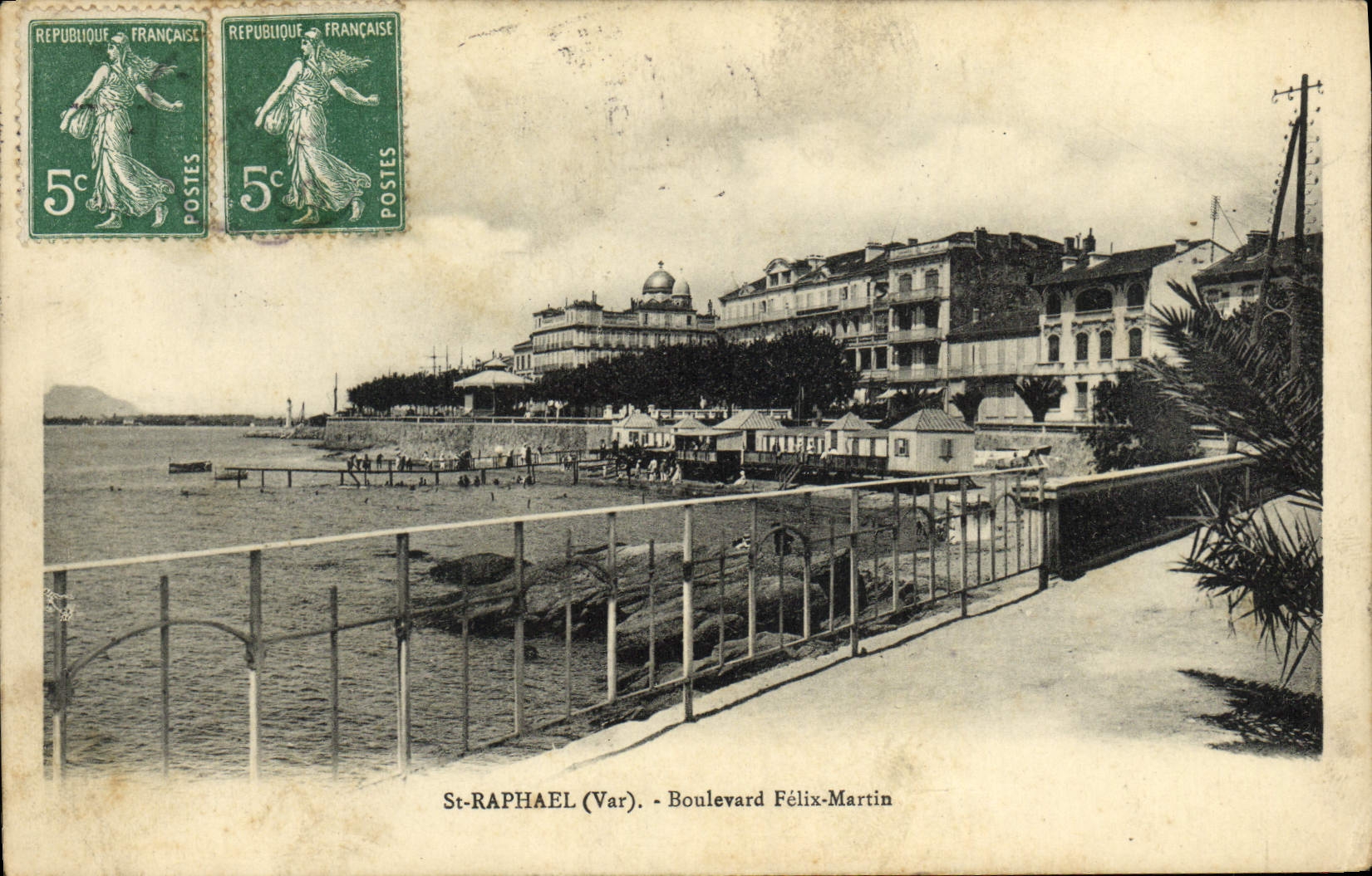 VINTAGE POSTCARD St Raphael Boulevard Felix Martin