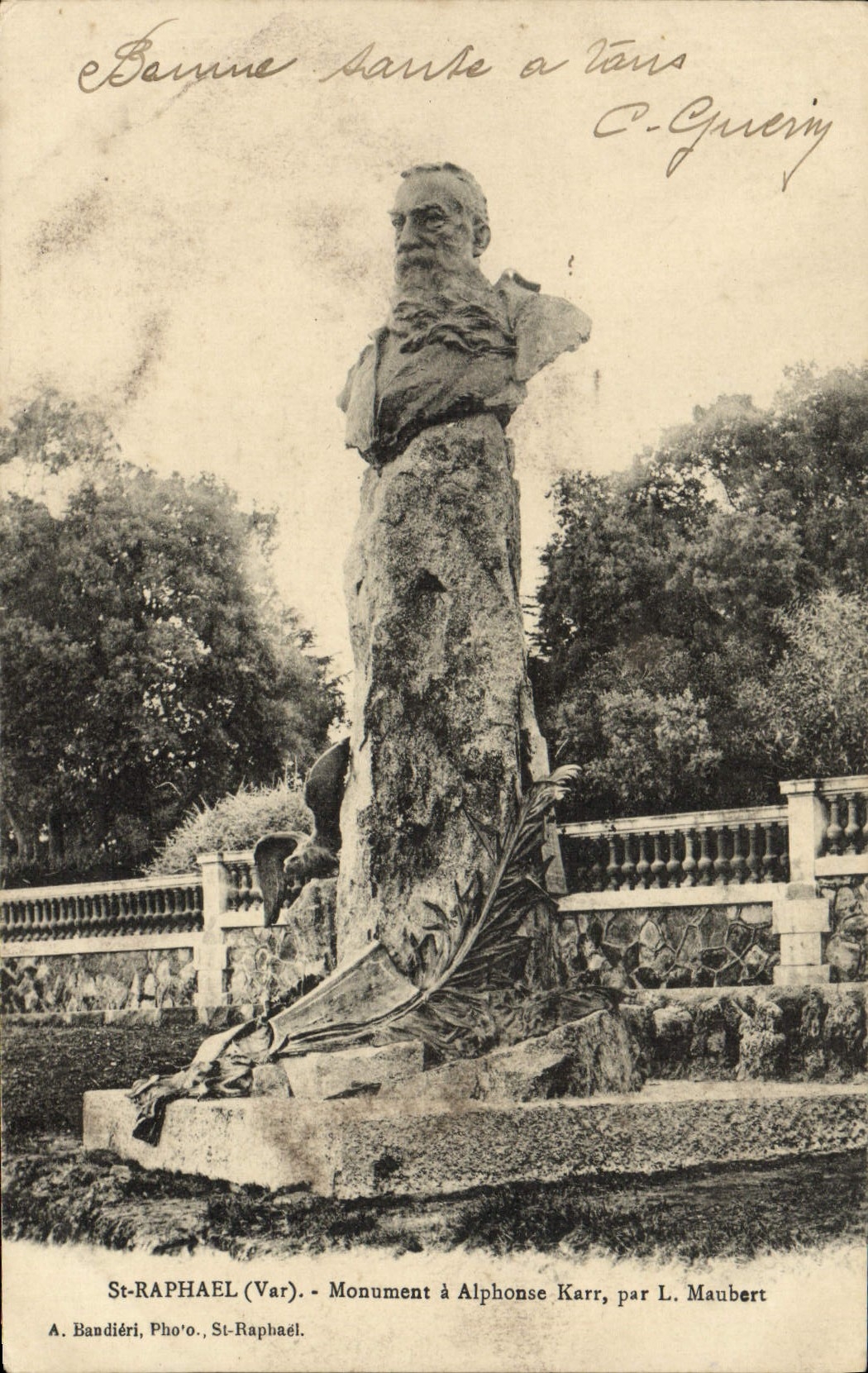 CPA St Raphael Monument Alphonse Karr
