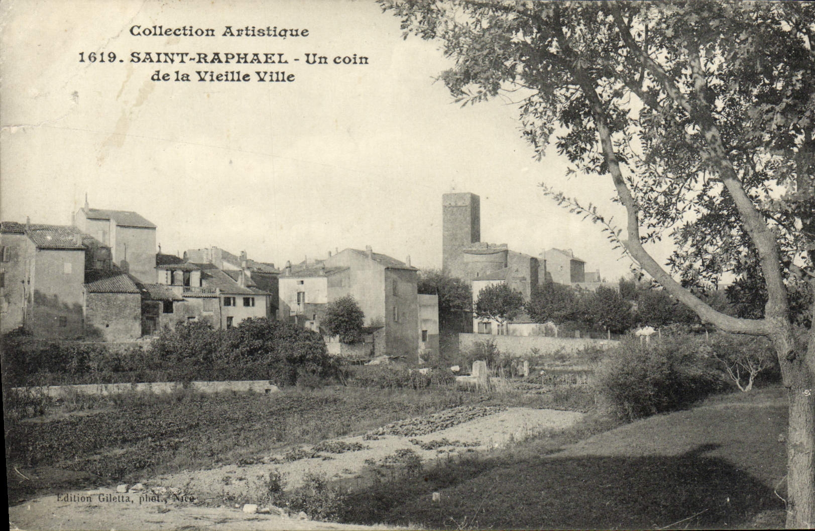 Raphael artístico de la colección de la POSTAL de la VENDIMIA Saint una esquina de la ciudad vieja