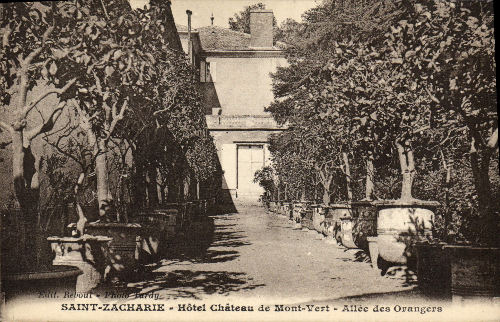 VINTAGE POSTCARD Holy Zacharie Hotel Castle of Green Mount Gone of the Orange trees