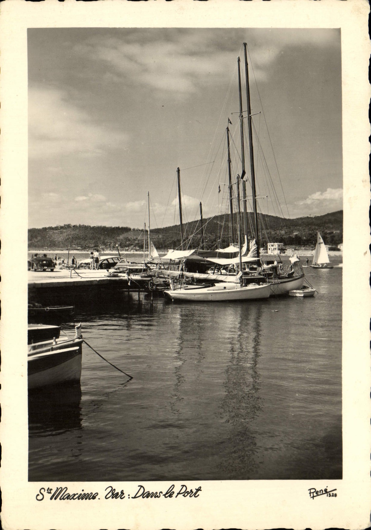 MODERN CARD Holy Maxime on Sea In the port Boat