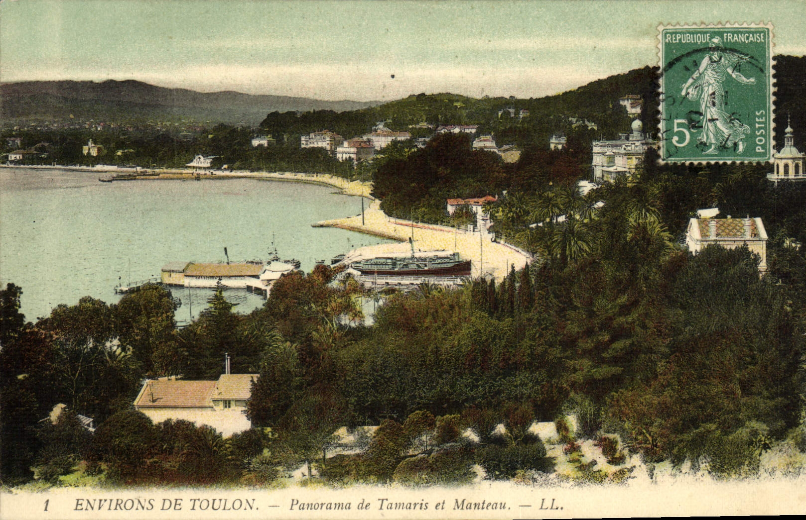 CPA Environs de Toulon Panorama de Tamaris et Manteau