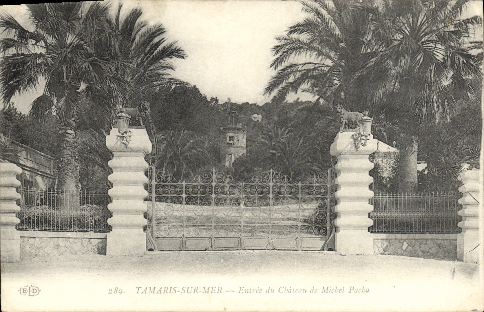 VINTAGE POSTCARD Tamaris on entered Sea of the castle of Michel Pasha