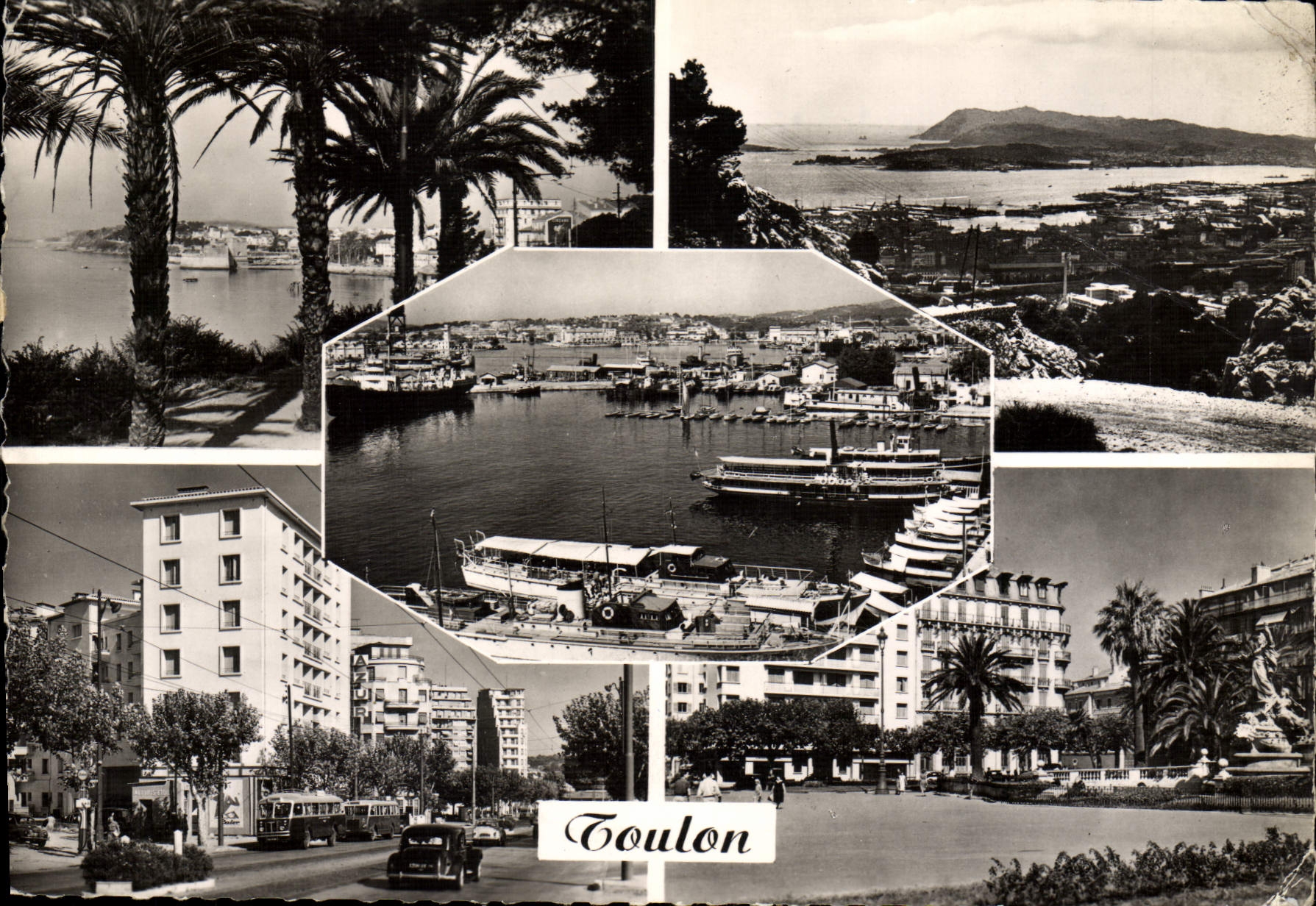 MODERN CARD Toulon Avenue Clemenceau Boat