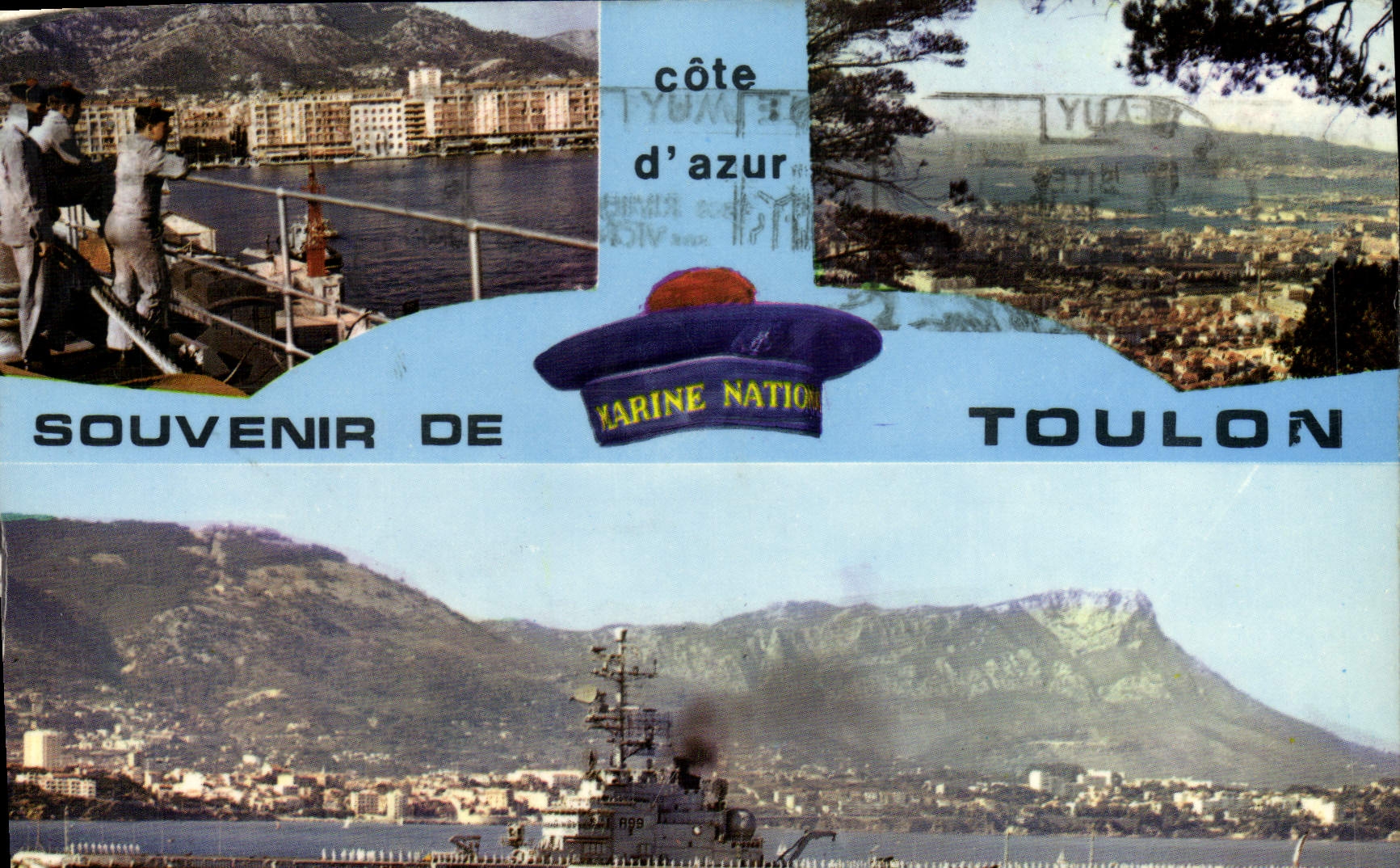 CPM Souvenir de Toulon Bateau Porte Avions 