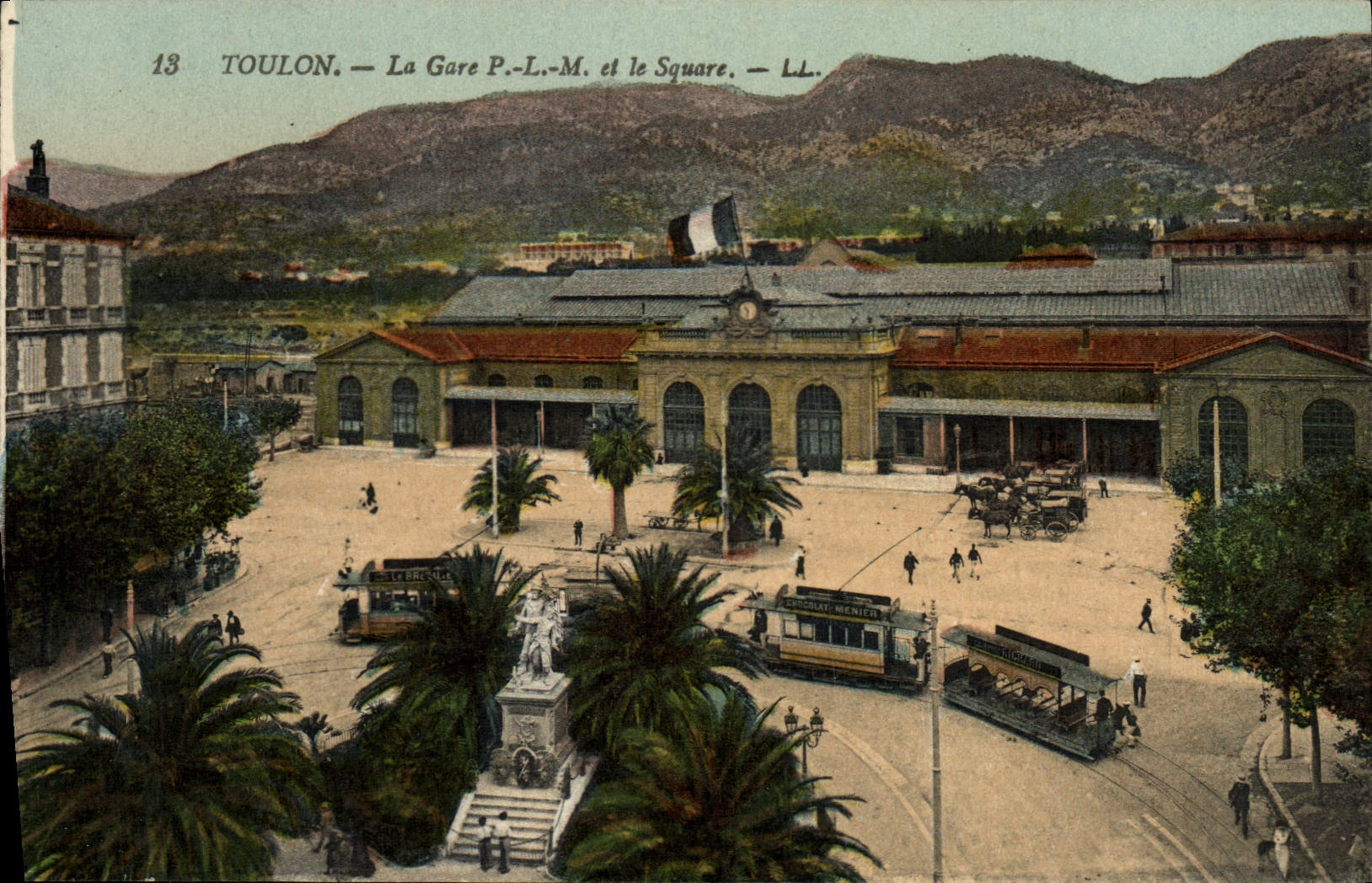 CPA Toulon La Gare P L M et le Square 