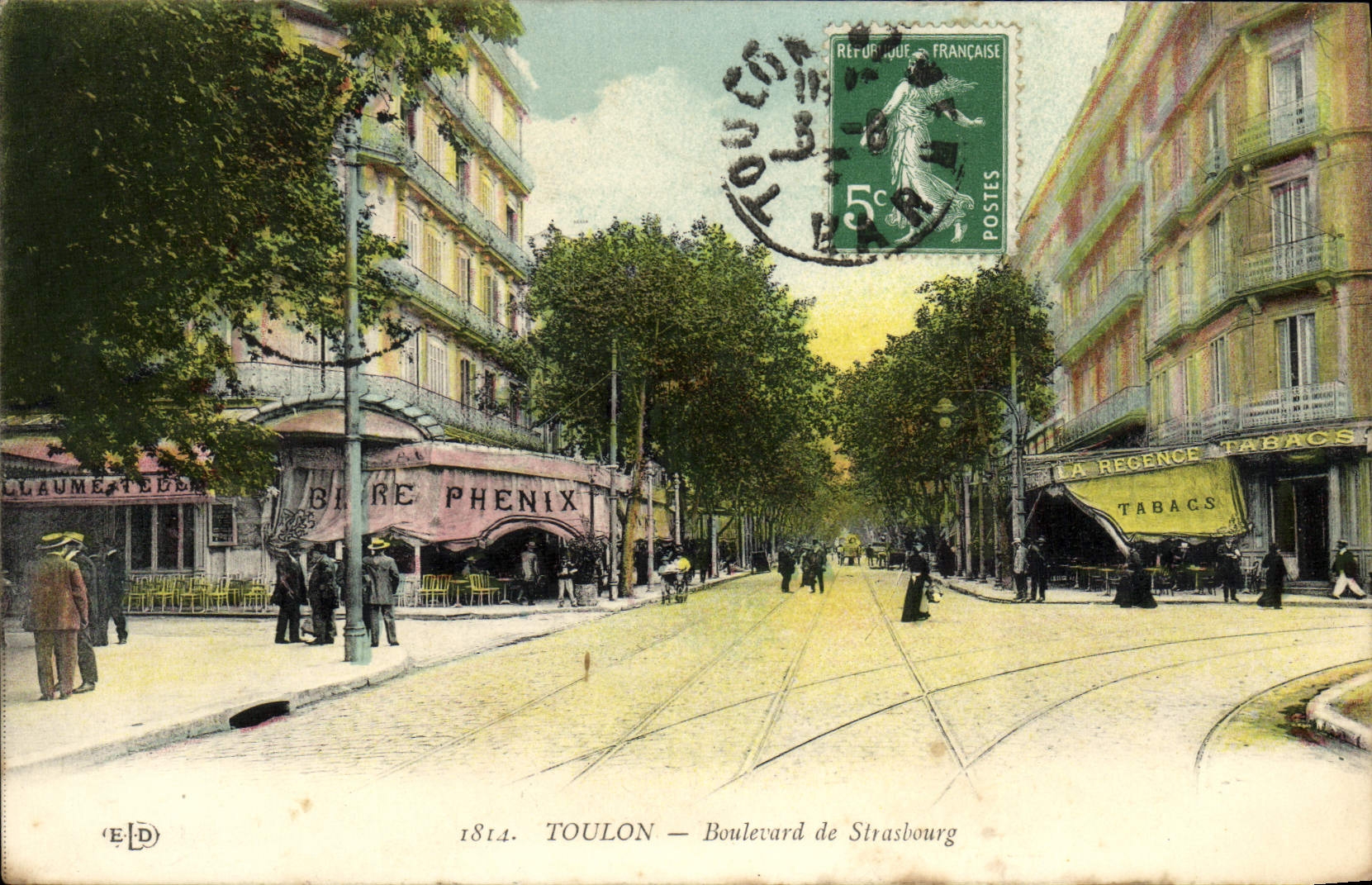 VINTAGE POSTCARD Toulon Boulevard of Strasbourg Phoenix Regency