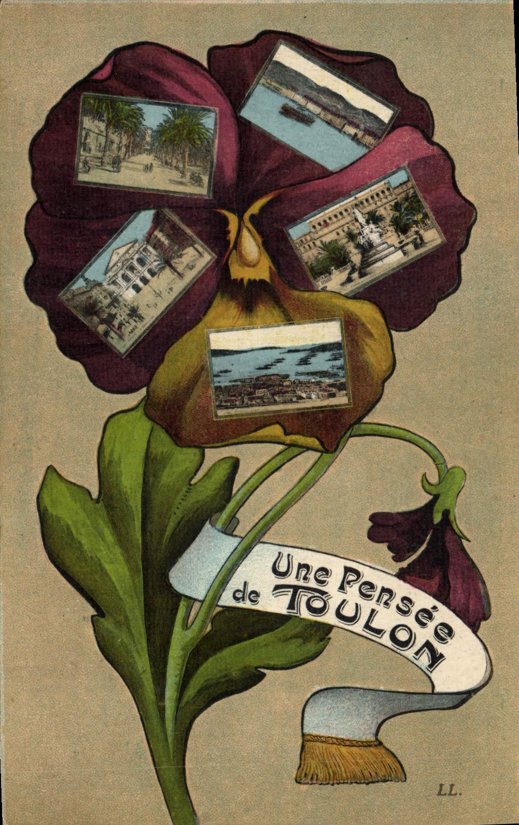 CPA Une Pensee de Toulon Fleur 