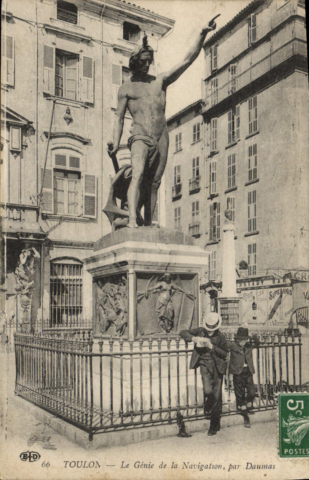 VINTAGE POSTCARD Toulon Genius of Navigation by Daumas