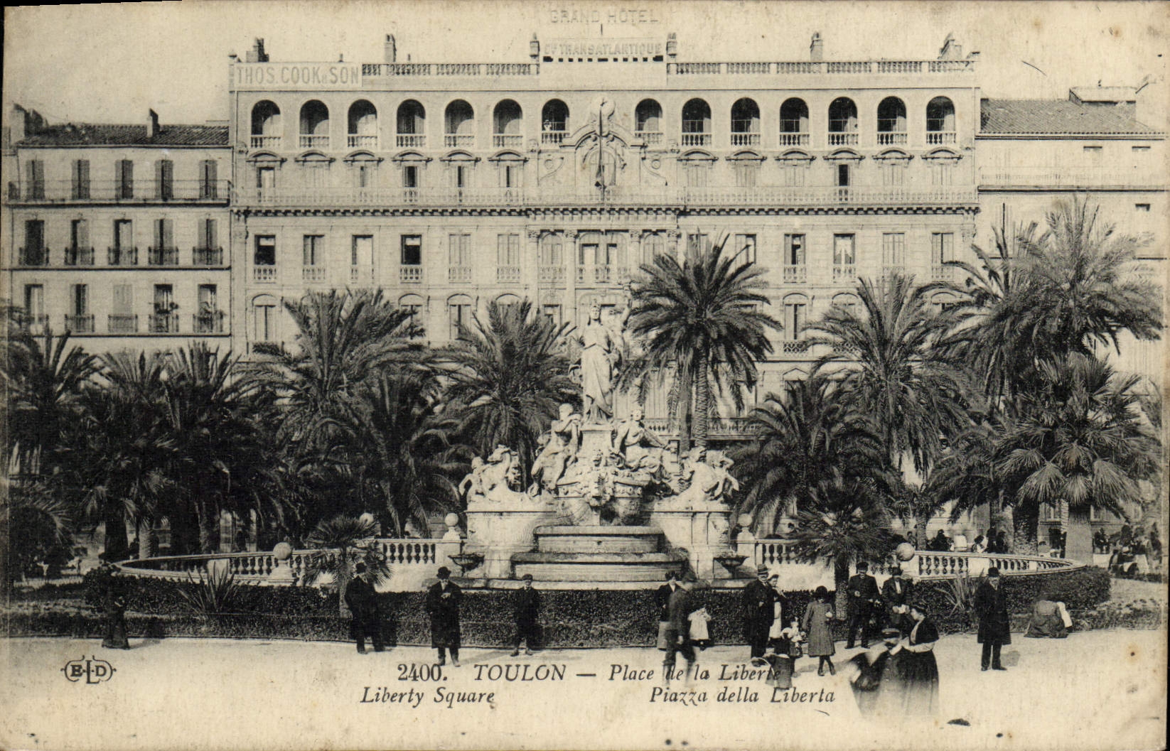 VINTAGE POSTCARD Toulon Places Freedom Thos Cook