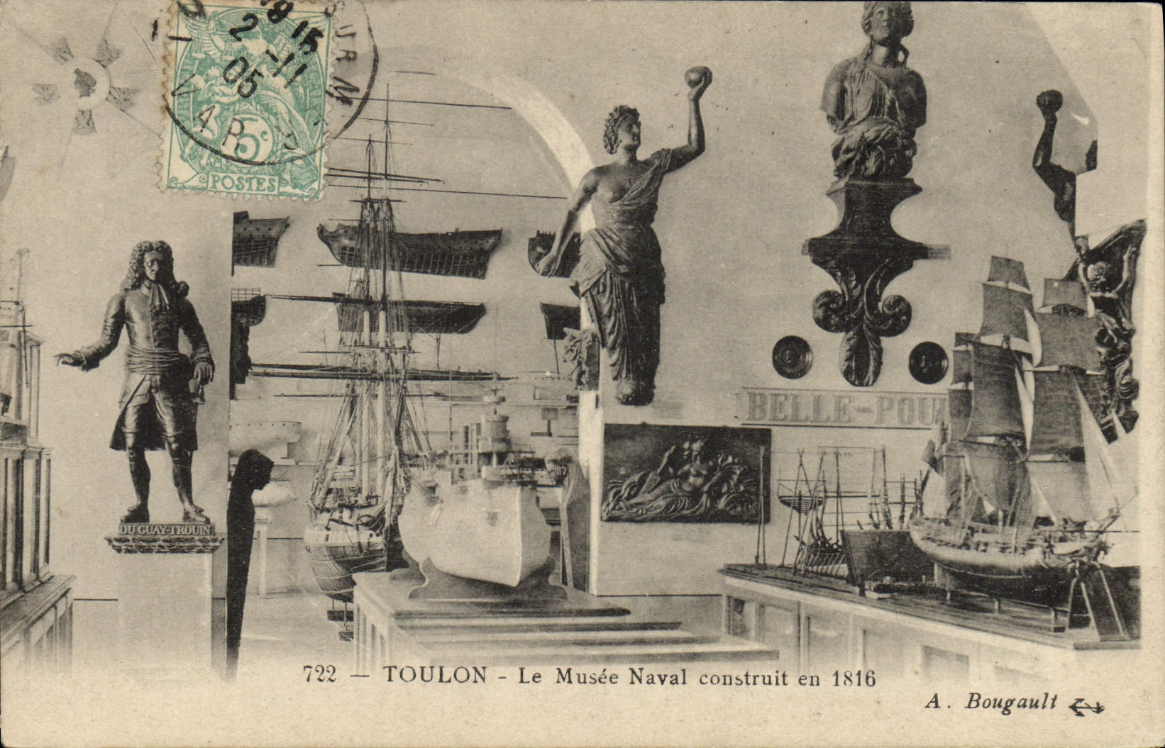 VINTAGE POSTCARD Toulon the Naval Museum builds in 1816