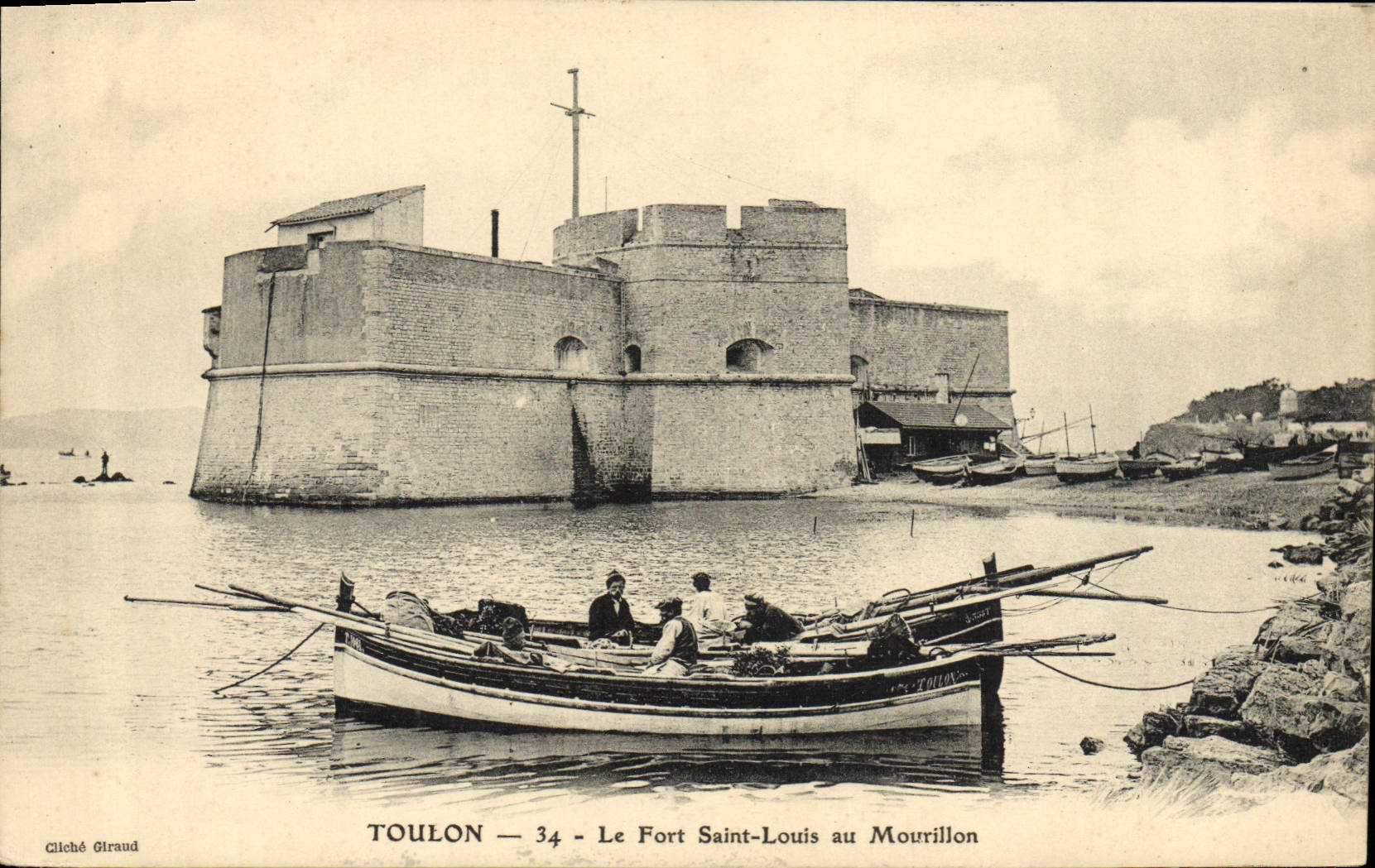VINTAGE POSTCARD Toulon Strong the Saint Louis in Mourillon Boats