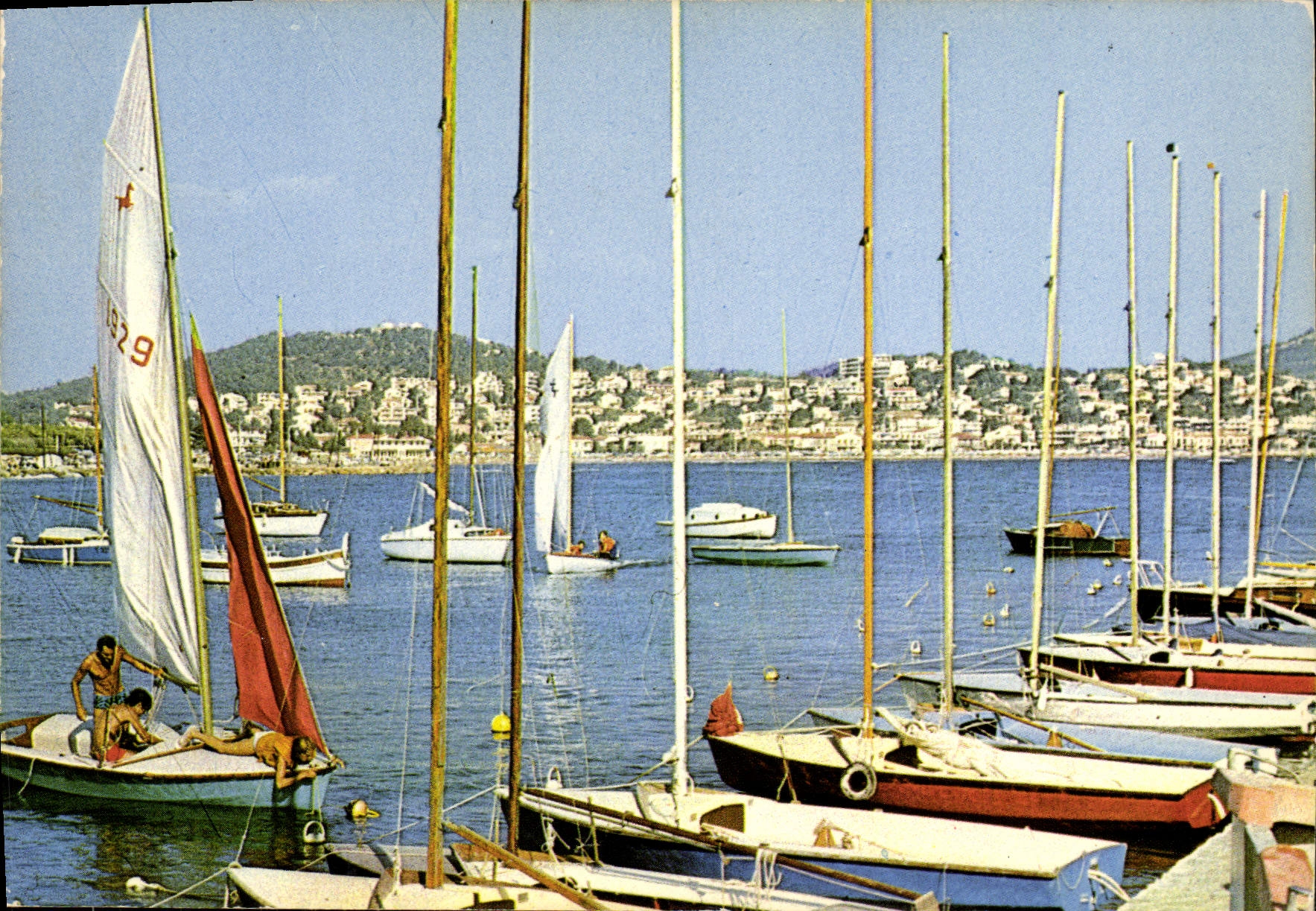 MODERN CARD Sanary the Pier of the Port Boats