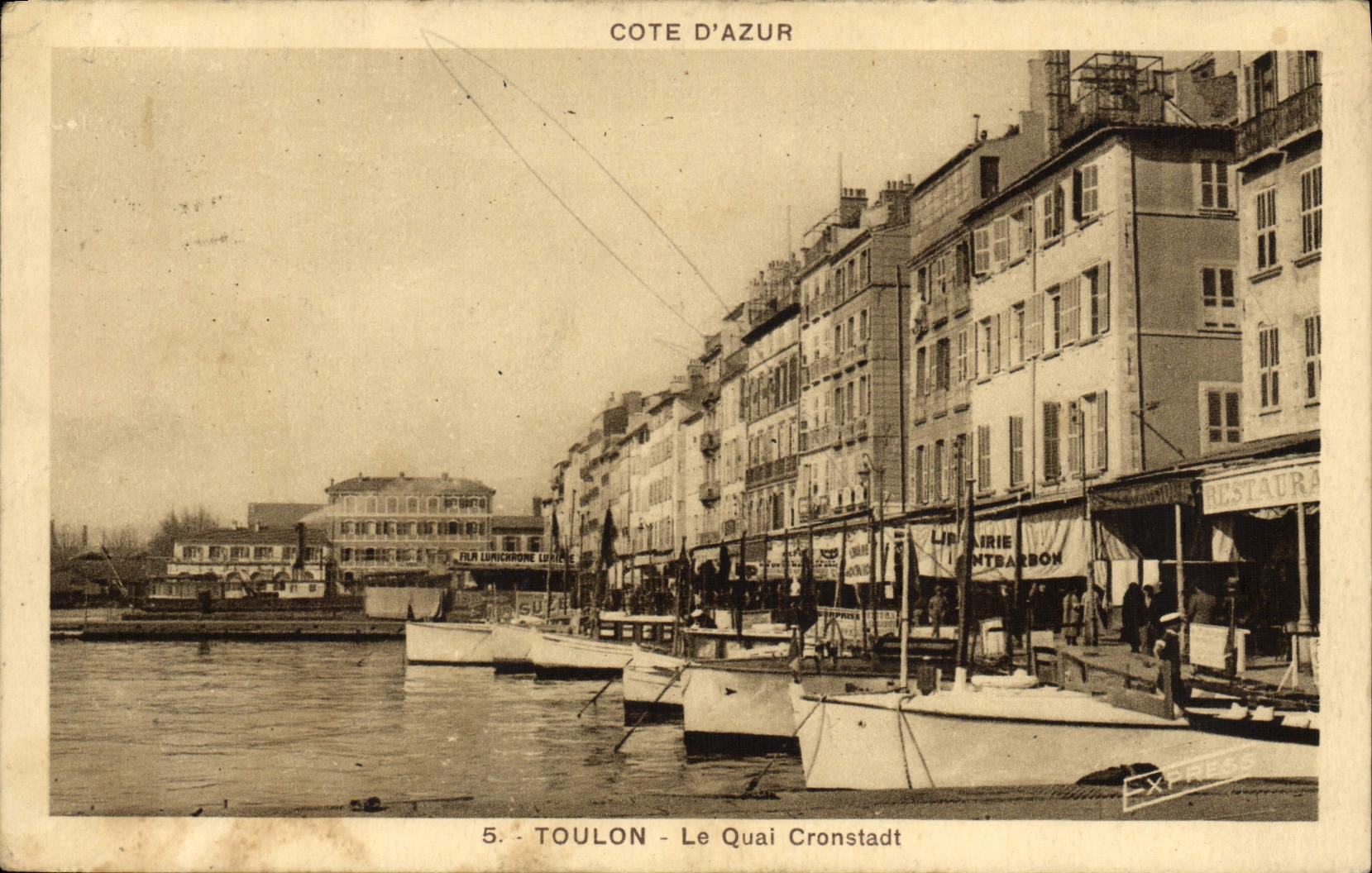 VINTAGE POSTCARD Toulon the Cronstadt Quay
