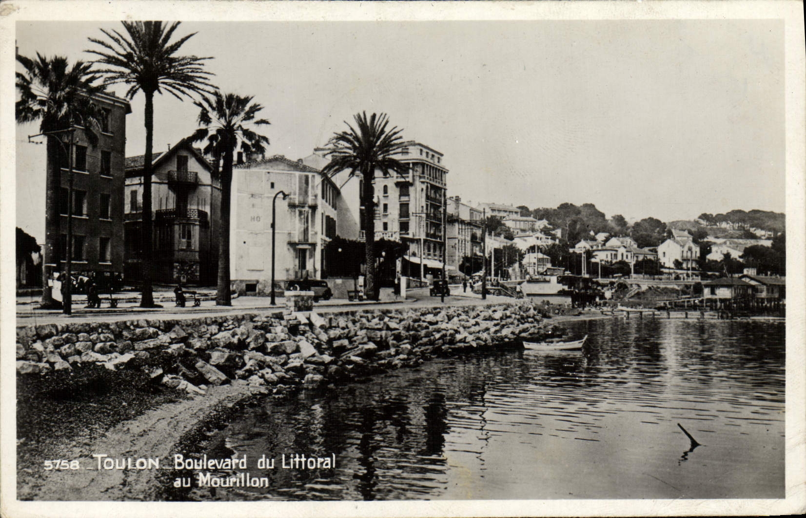 VINTAGE POSTCARD Toulon Boulevard of the Littoral in Mourillon