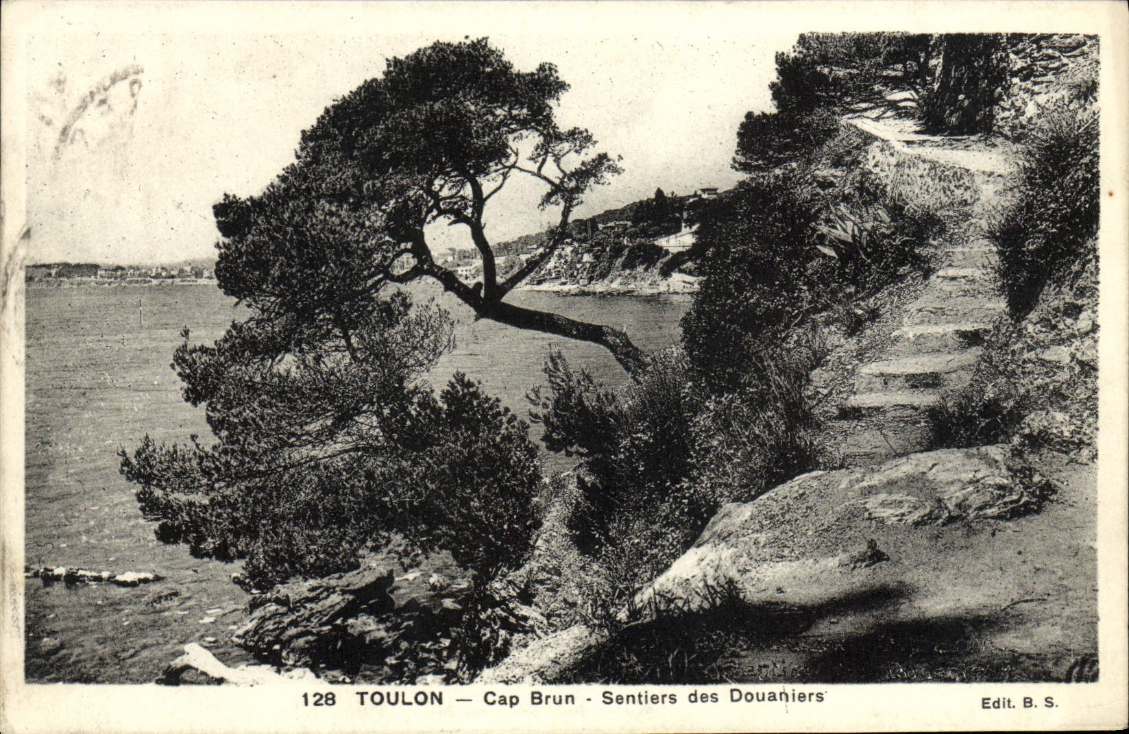 VINTAGE POSTCARD Toulon Cape Brown Coastguard Paths