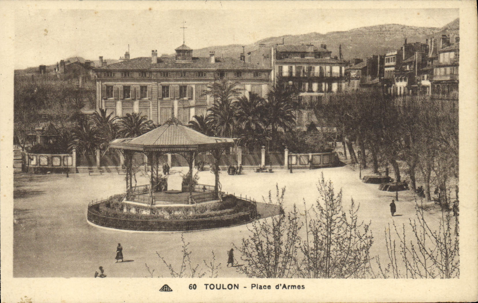 VINTAGE POSTCARD Toulon Places of Weapons