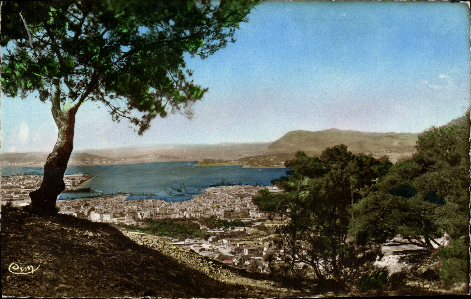 VINTAGE POSTCARD Panoramic View of Toulon