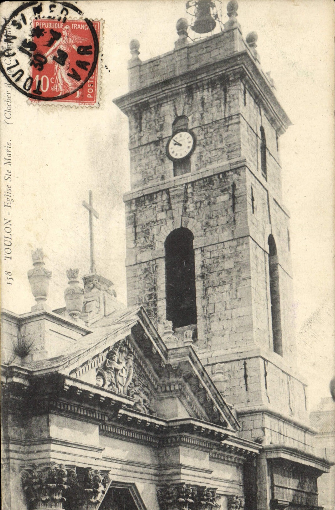 VINTAGE POSTCARD Toulon Church co. Marie