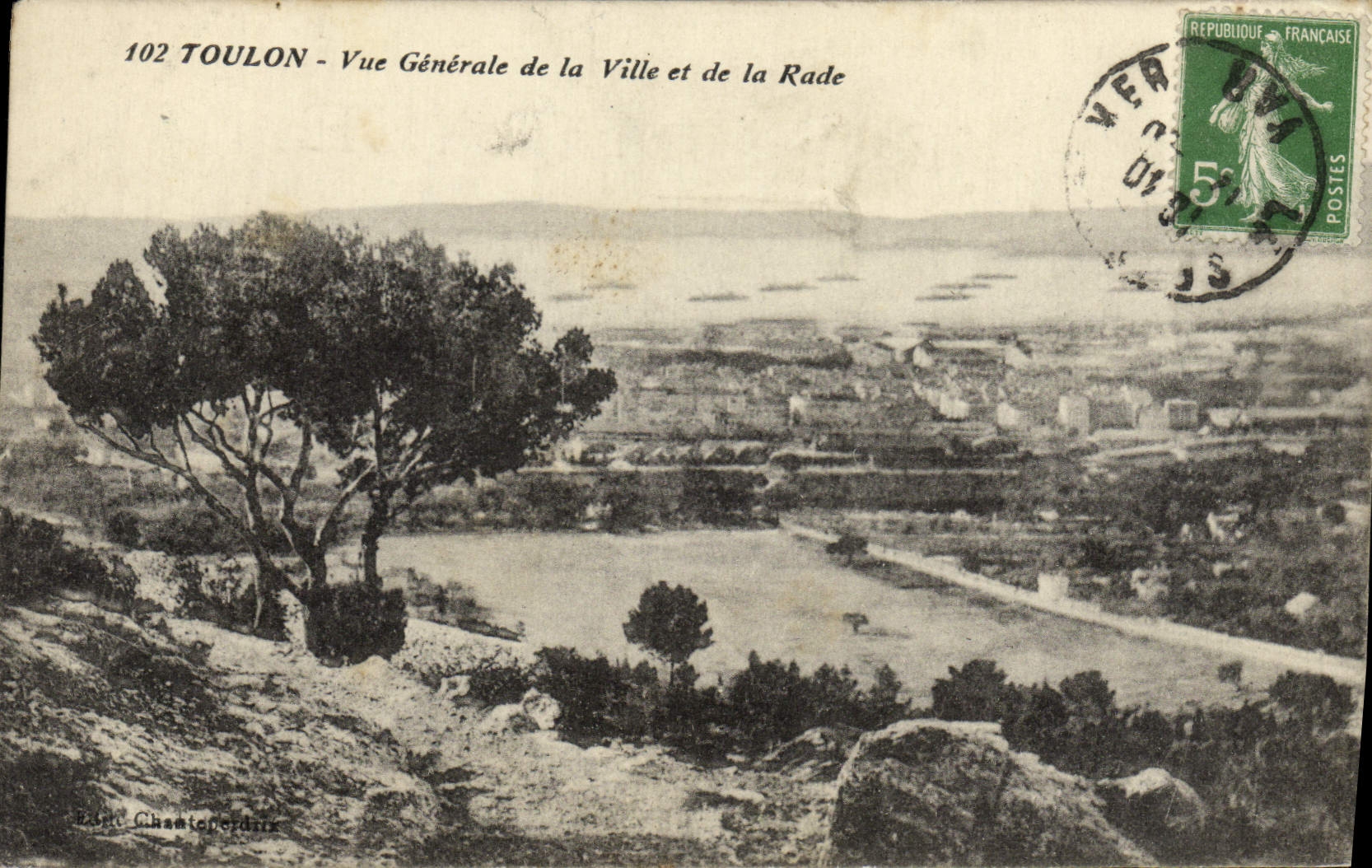 CPA Toulon Vue Generale de la Ville et la Rade