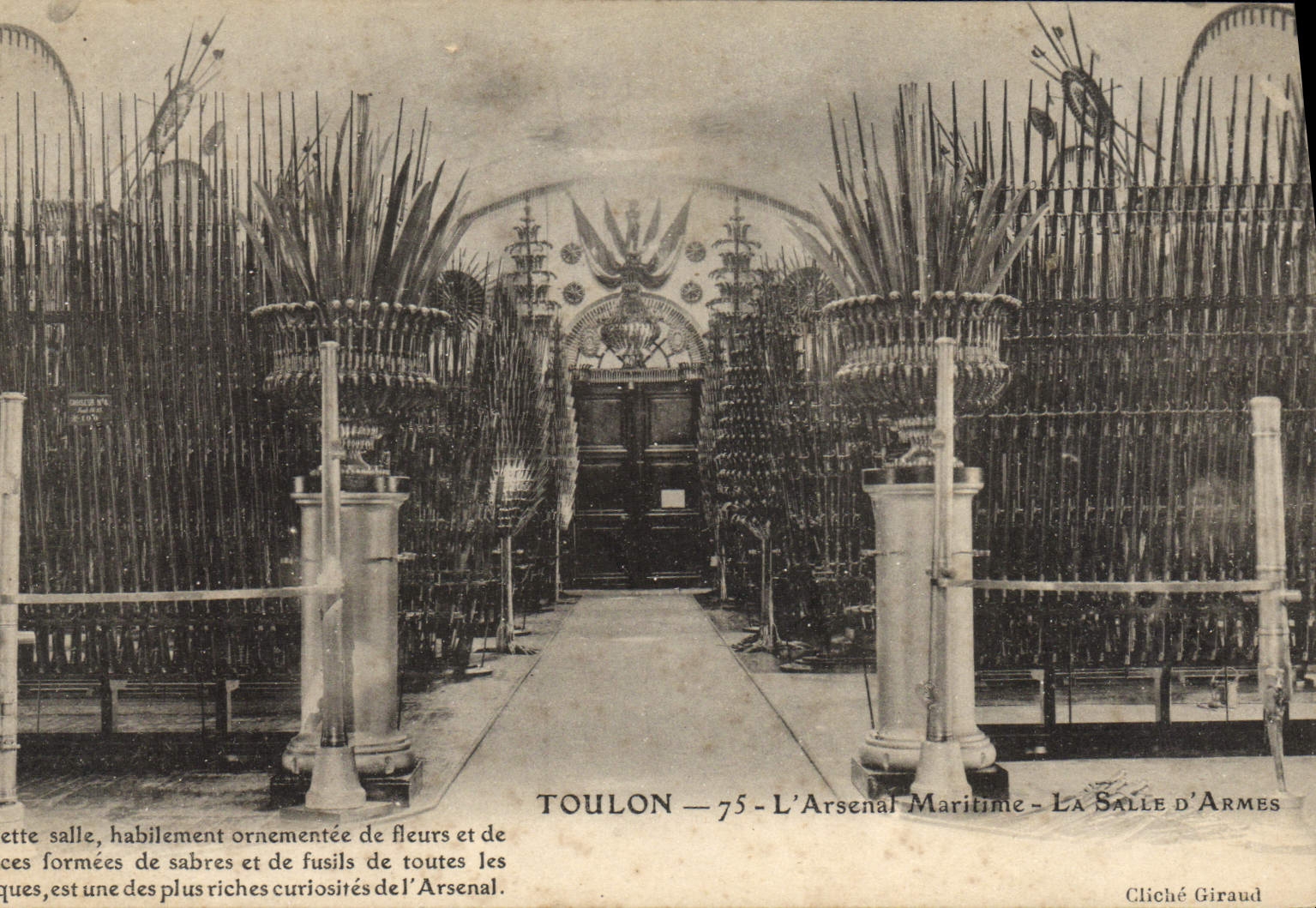 VINTAGE POSTCARD Toulon the Maritime Arsenal the Room of Militaria Weapons