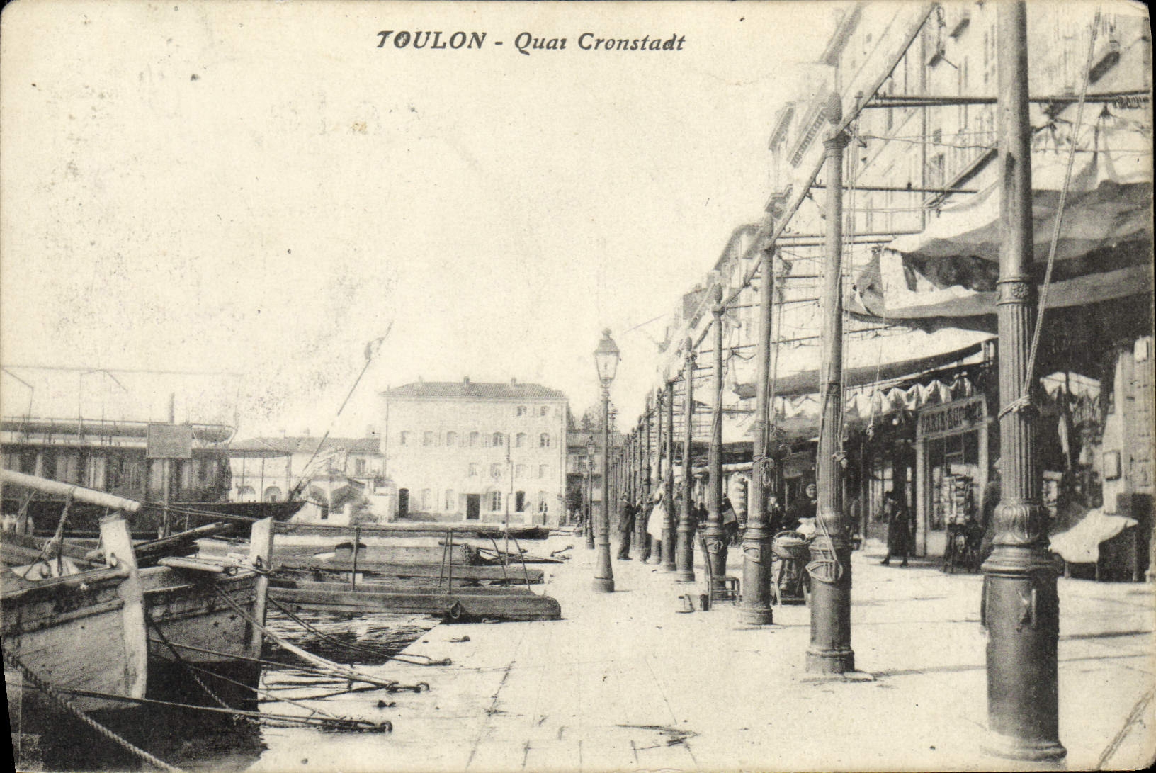VINTAGE POSTCARD Toulon Cronstadt Quay