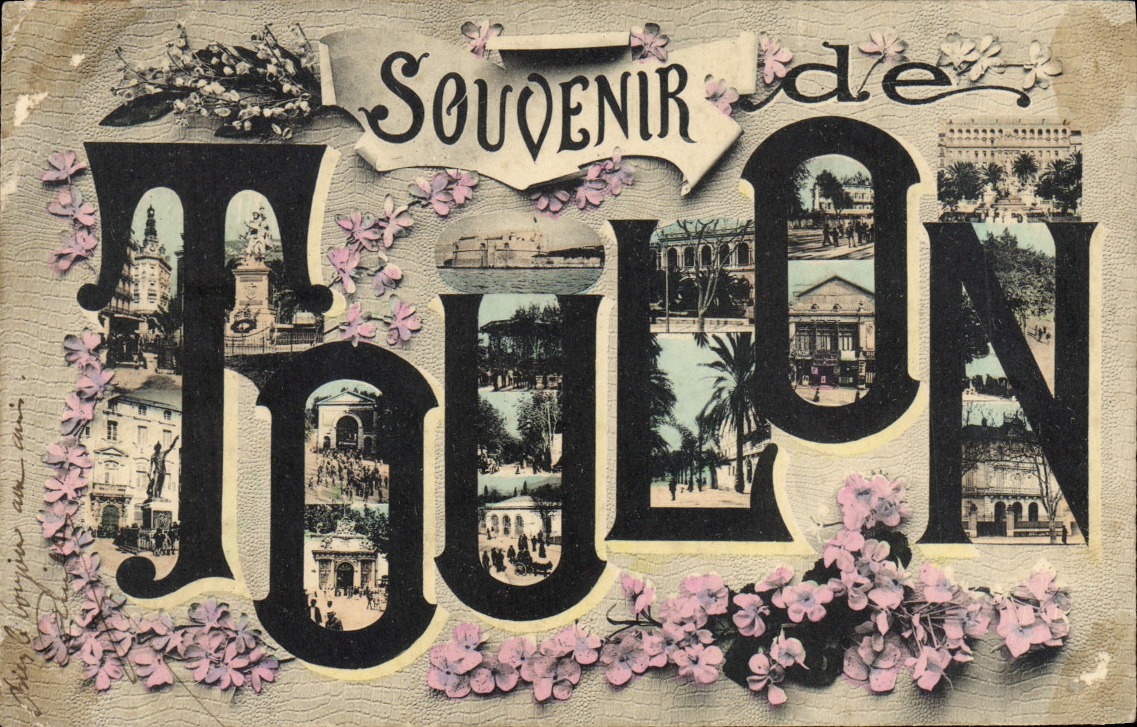 VINTAGE POSTCARD To remember of Toulon