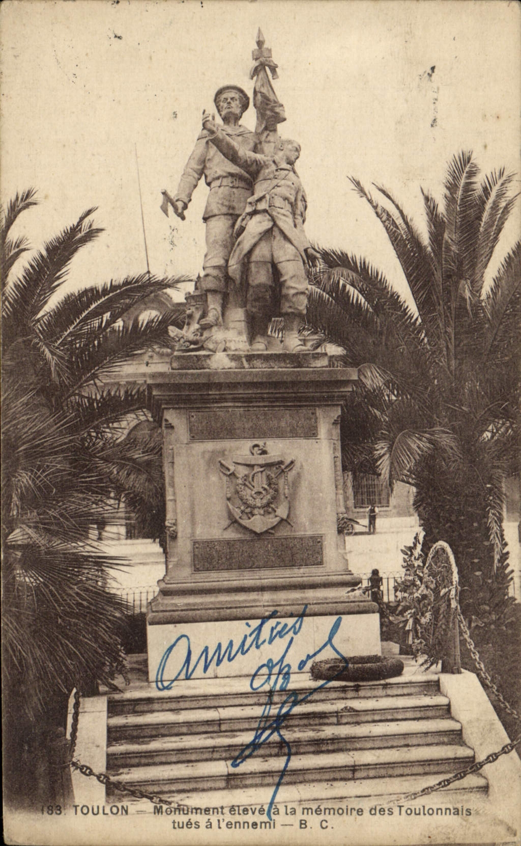 CPA Toulon Monument eleve a la memoire des Toulonnais tues a l'ennemi Militaria