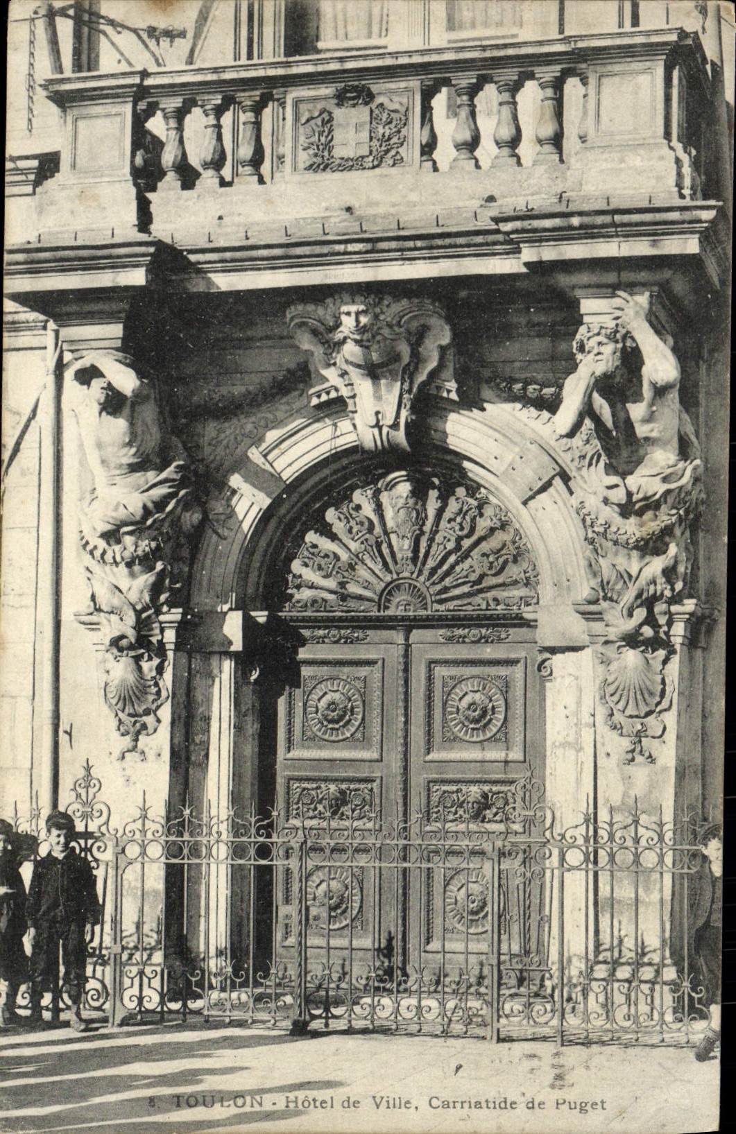 CPA Toulon Hotel de Ville Carriatide de Puget 