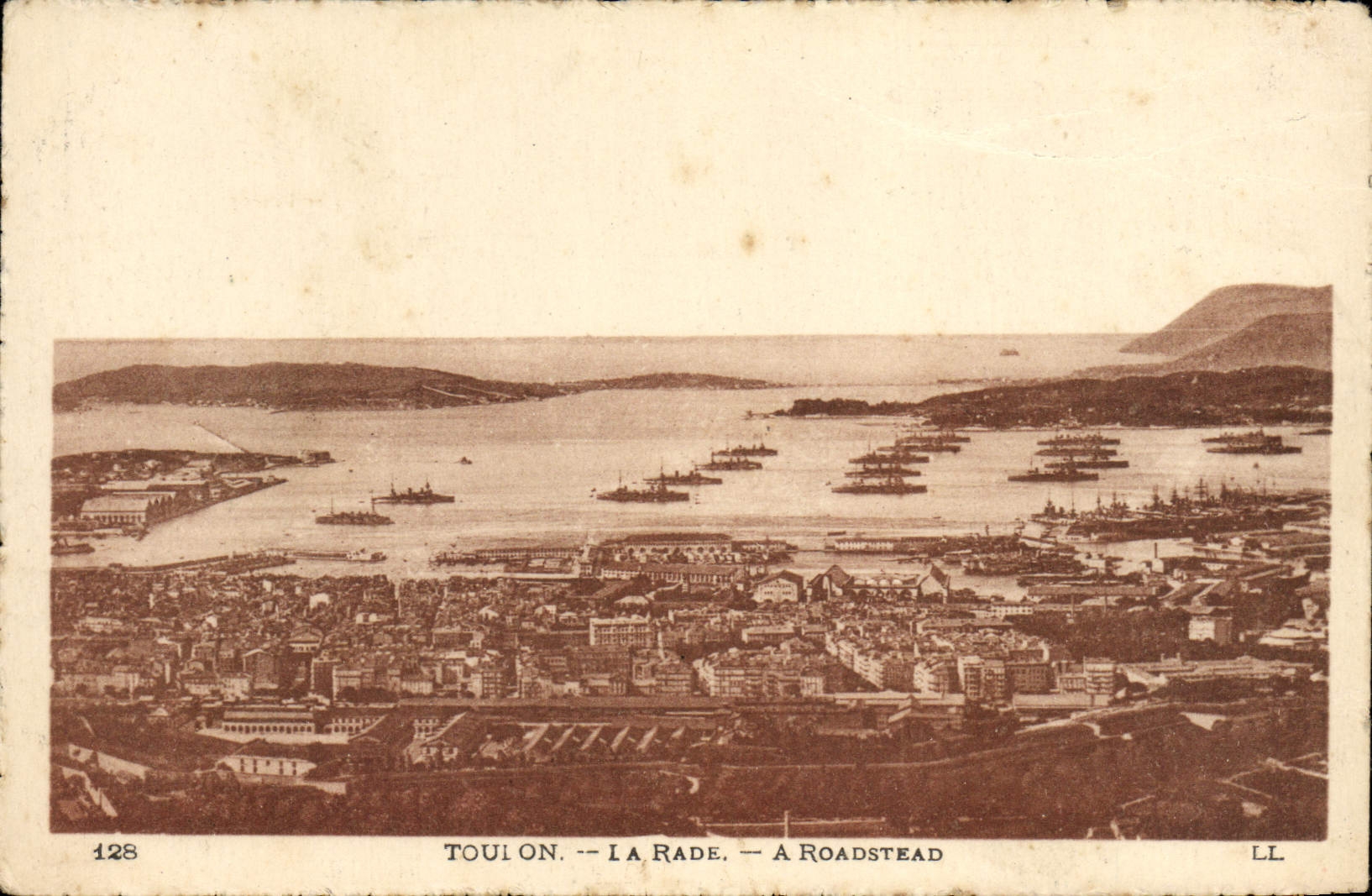 VINTAGE POSTCARD Toulon the Roads has Roadstead