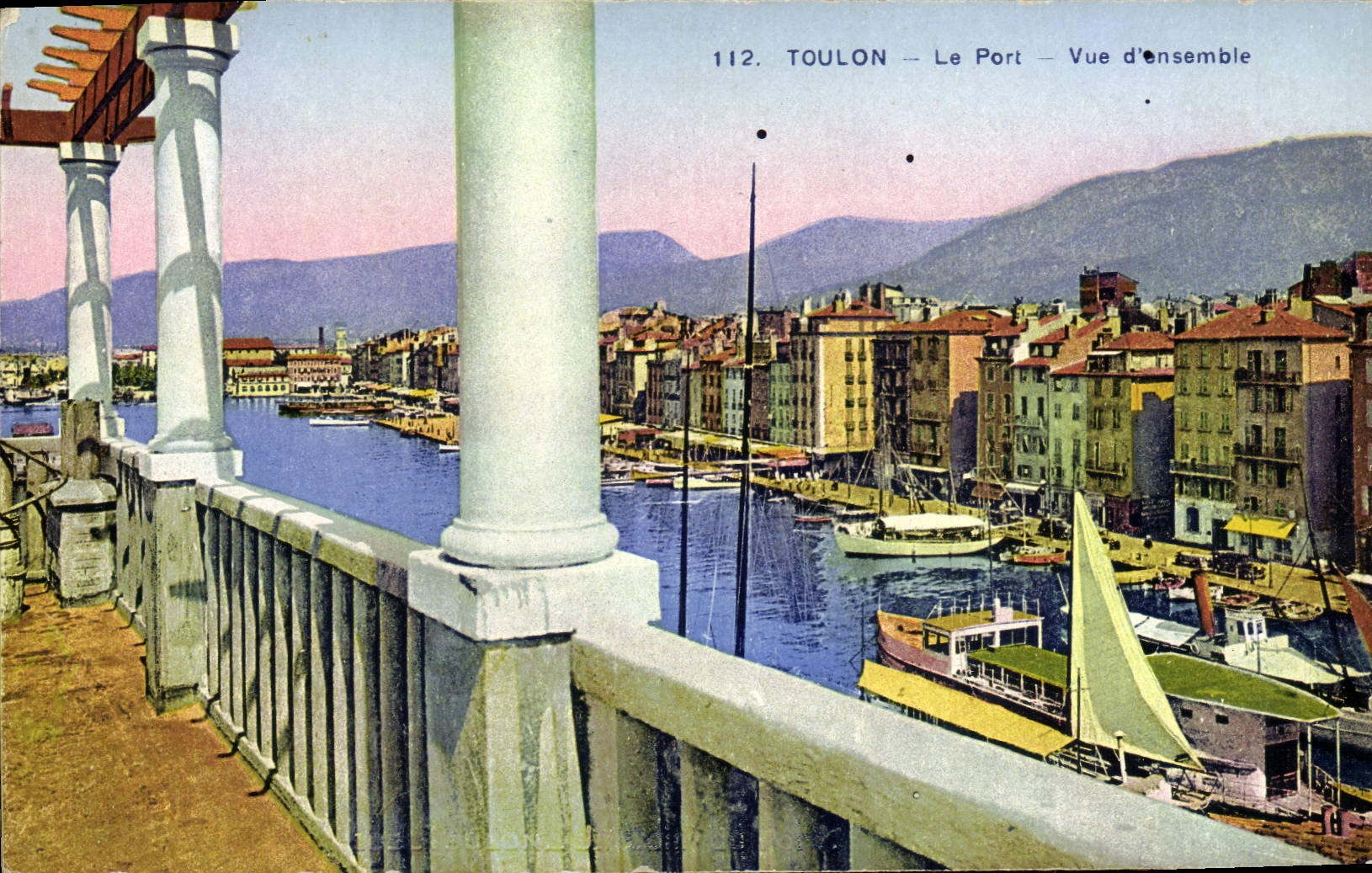 VINTAGE POSTCARD Toulon the Port Overall picture