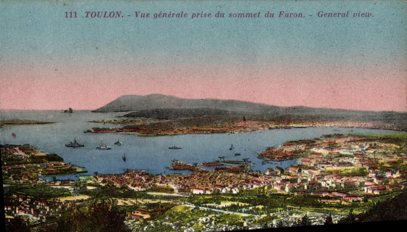 CPA Toulon Vue generale prise du sommet du Faron 