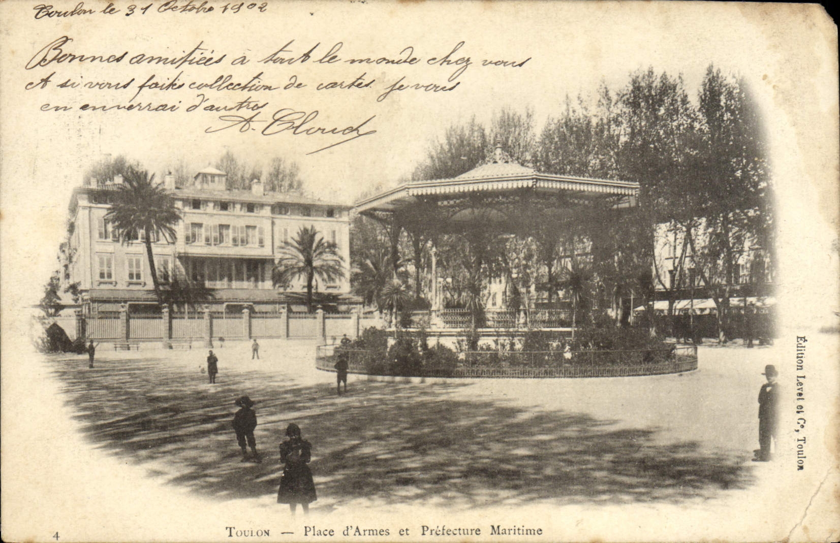 Lugares de Toulon de la POSTAL de la VENDIMIA de la autoridad portuaria de las armas y de la policía