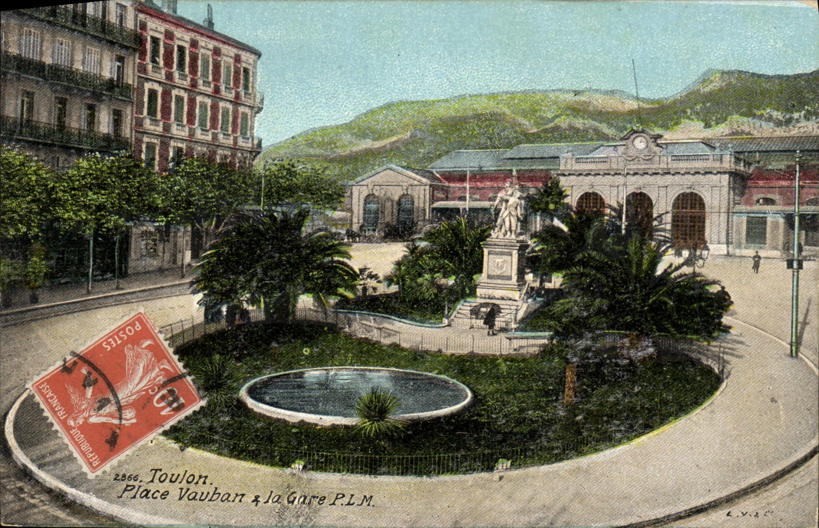 CPA Toulon Place Vauban la Gare P L M
