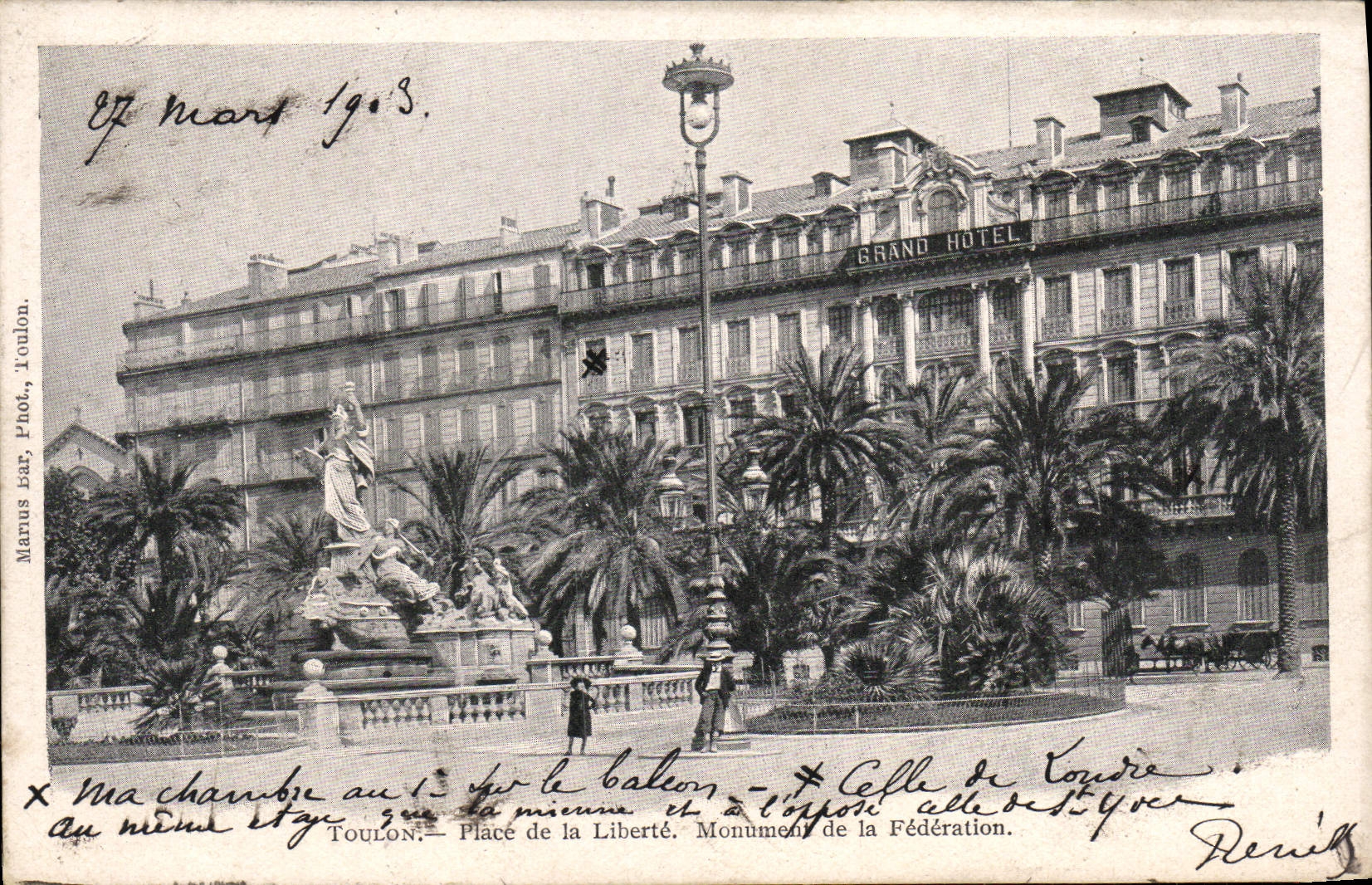 CPA Toulon Place de la Liberte Monument de la Federation
