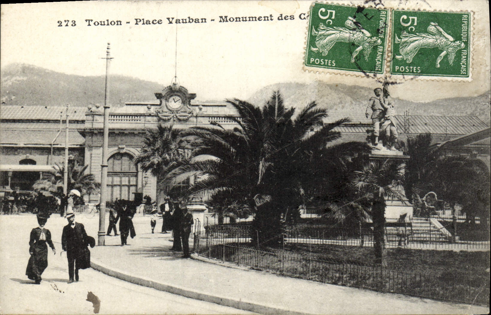 VINTAGE POSTCARD Toulon Places Vauban