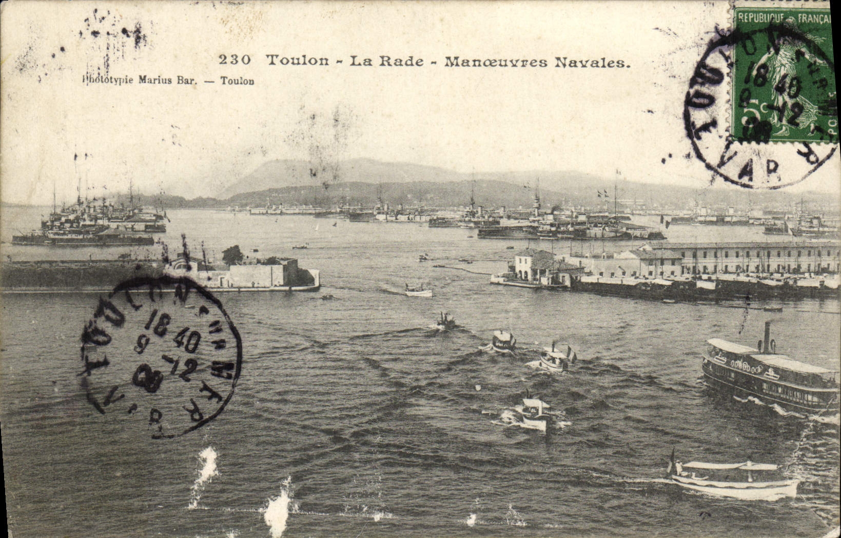 CPA Toulon La Rade Manoeuvres Navales Bateaux