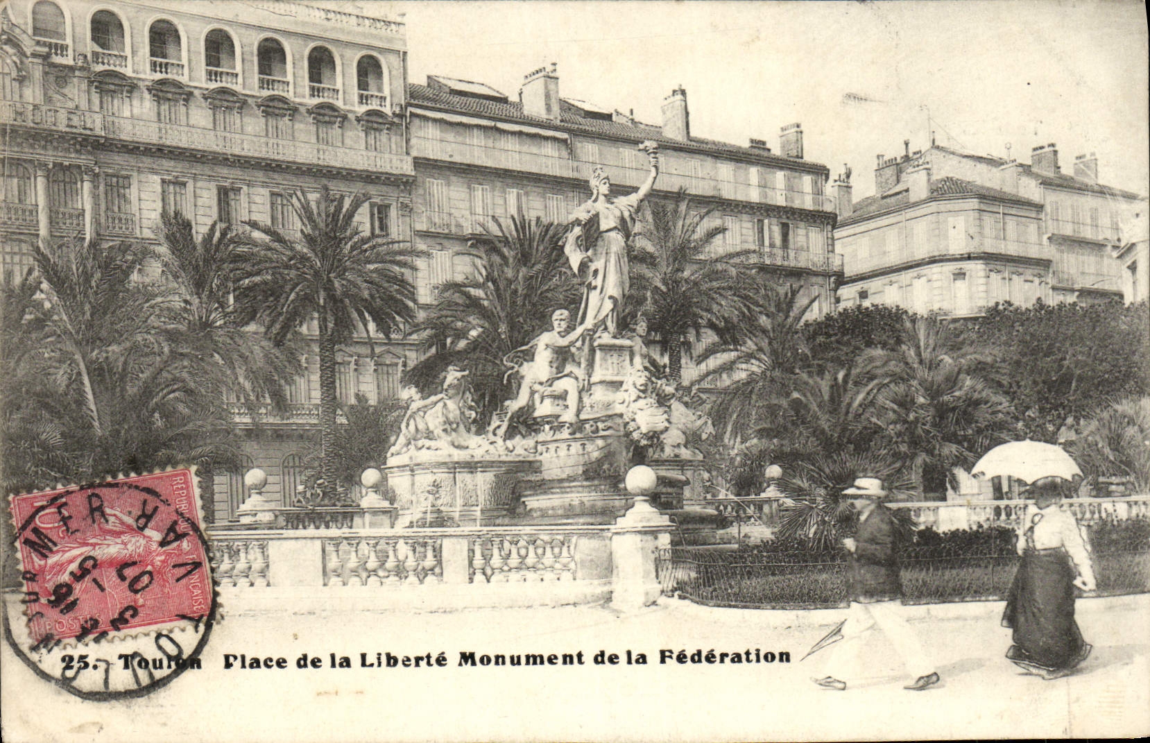 CPA Toulon Place de la Liberte Monument de la Federation 