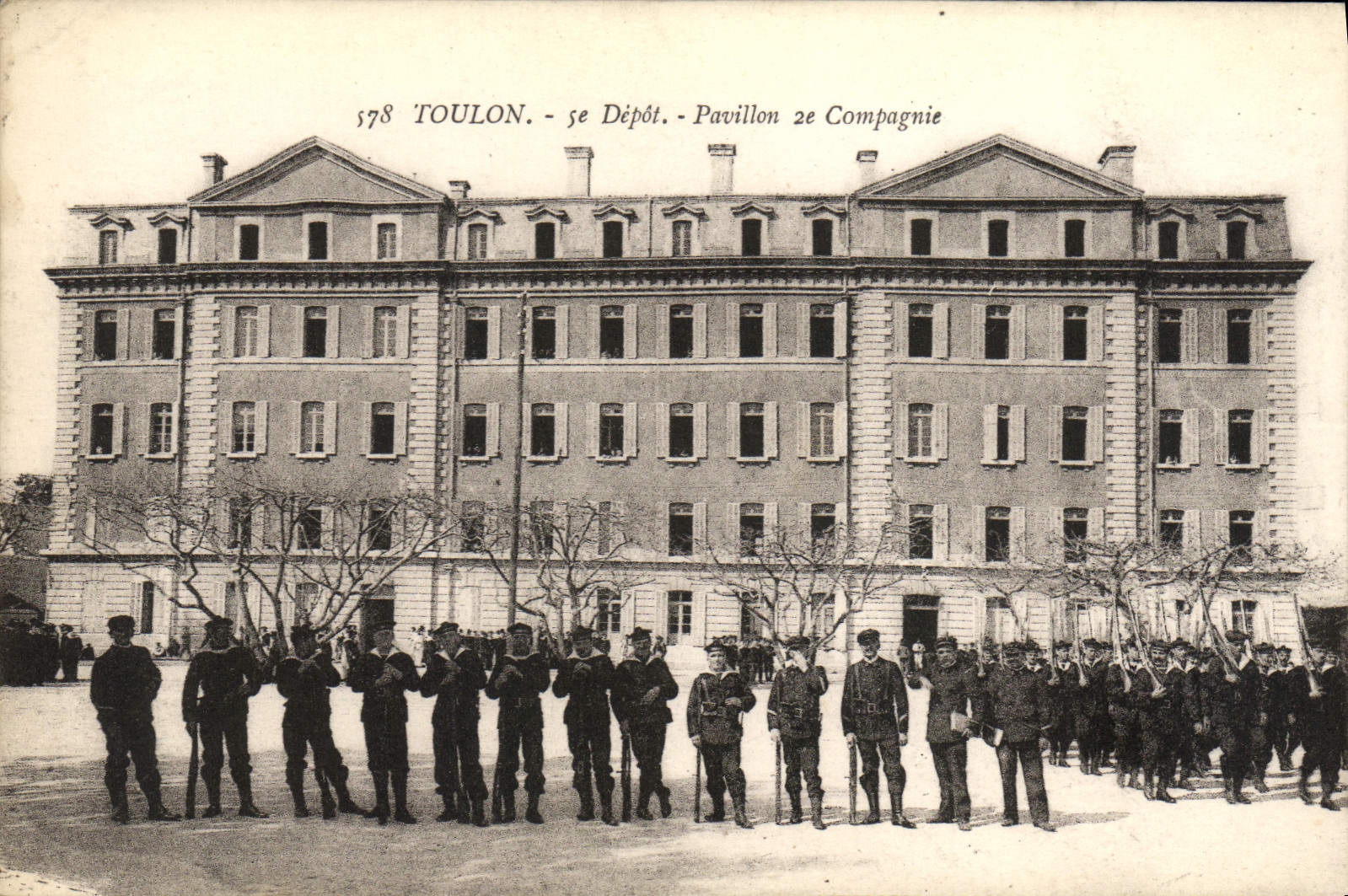 VINTAGE POSTCARD Toulon 5th Deposit House 2nd Compagine Militaria