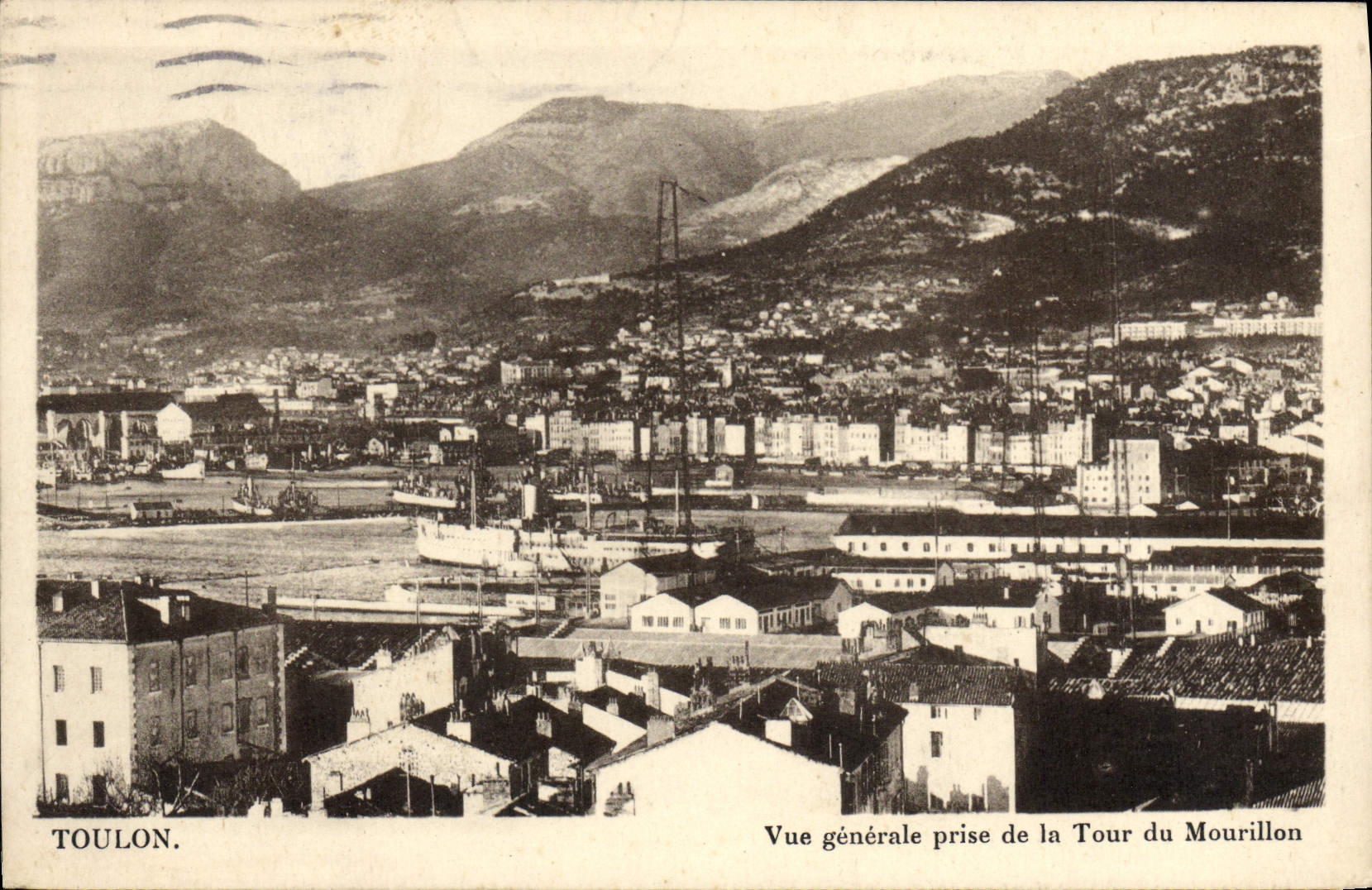 VINTAGE POSTCARD Toulon View Taken of the Tower of Morillon Boat