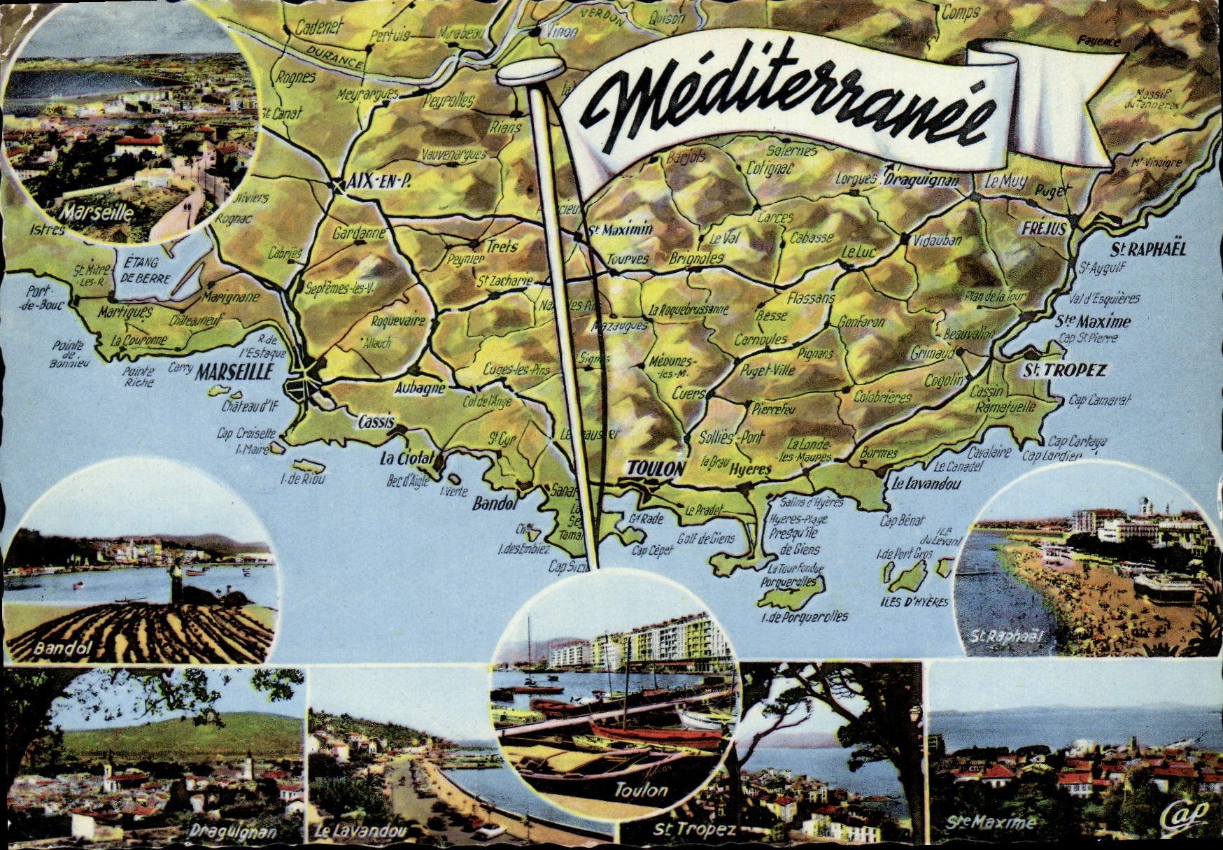 CPM Mediterranee Marseille St Tropez St Raphael Draguignan Lavandou