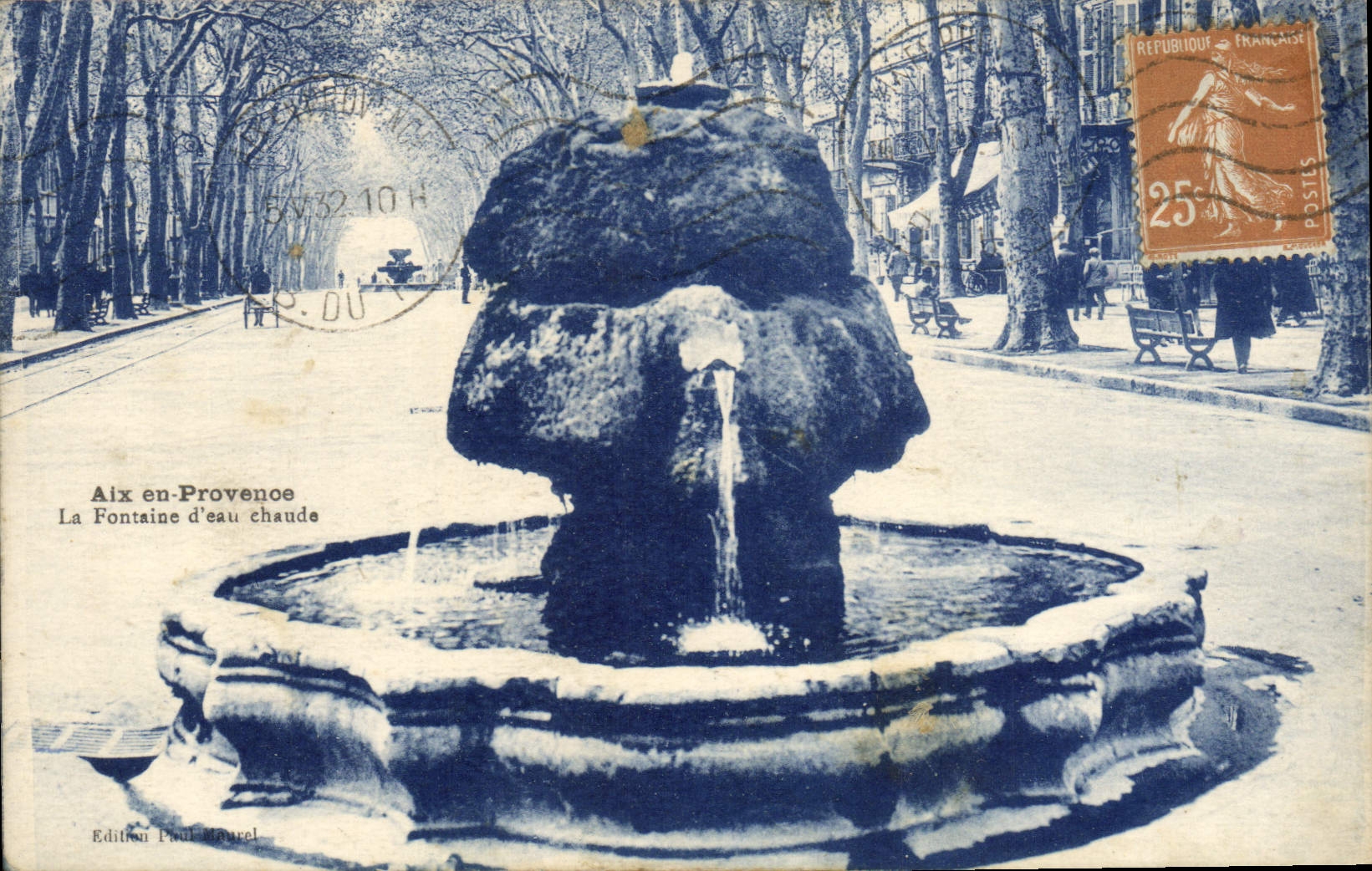 CPA Aix en Provence la fontaine d'eau chaude 
