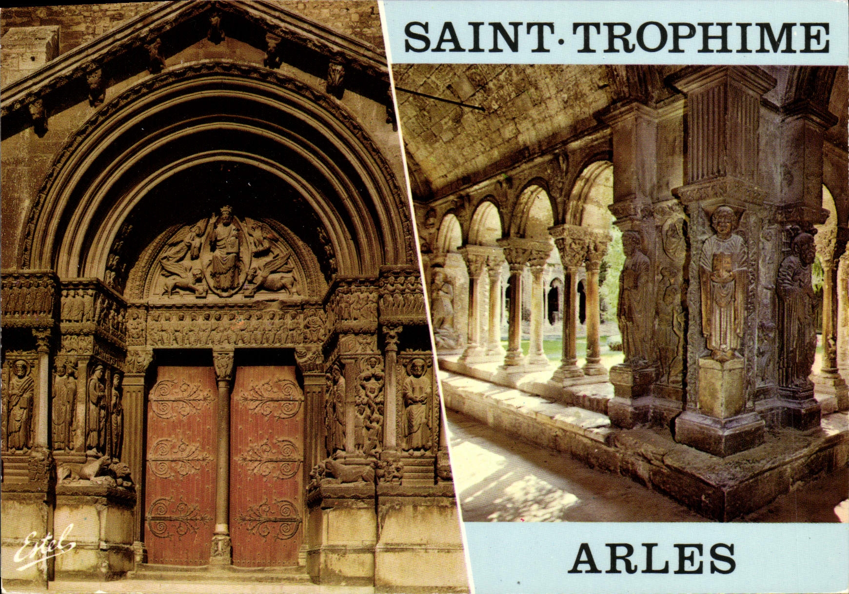 MODERN CARD Arles Gate and Holy cloister Trophime