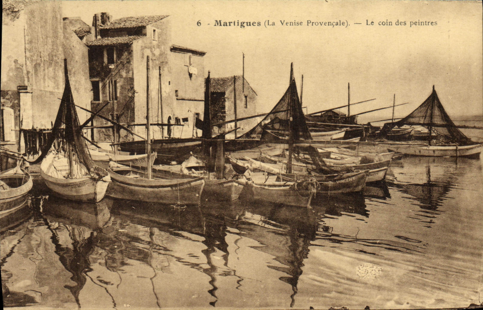 POSTAL Martigues de la VENDIMIA la esquina de los barcos de los pintores