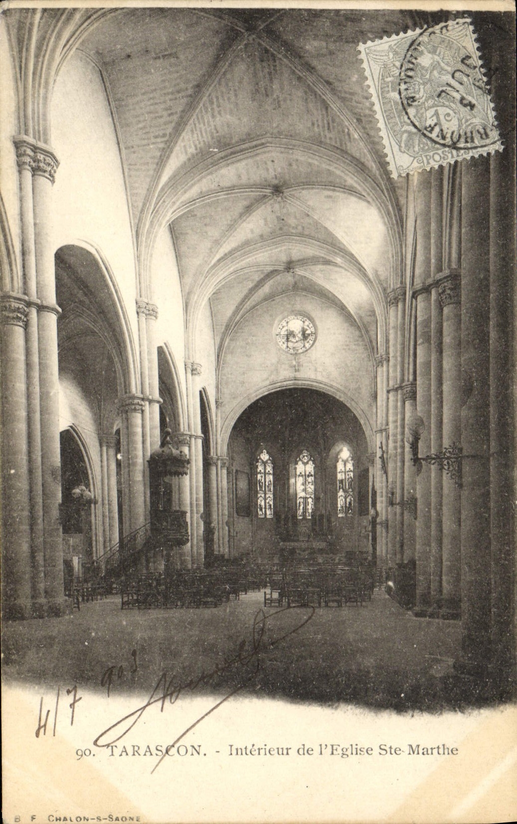 CPA Tarascon Interieur de L'Eglise Ste Marthe