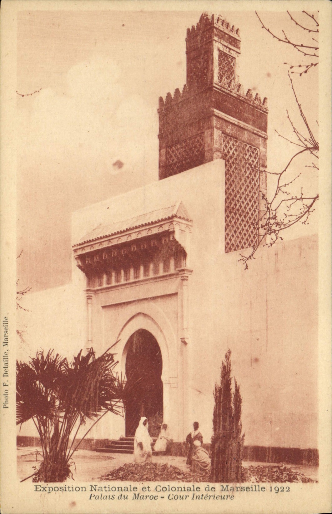 Carretera principal de Marsella Expoition de la POSTAL de la VENDIMIA y Coloiale de Marsella 1922 paladares de corte del interior de Marruecos