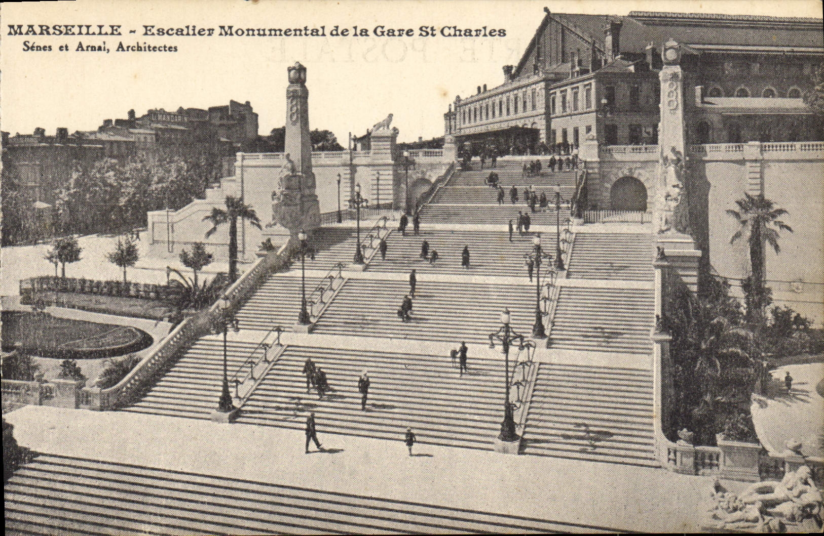 CPA Marseille Escalier Monumental de la Gare St Charles